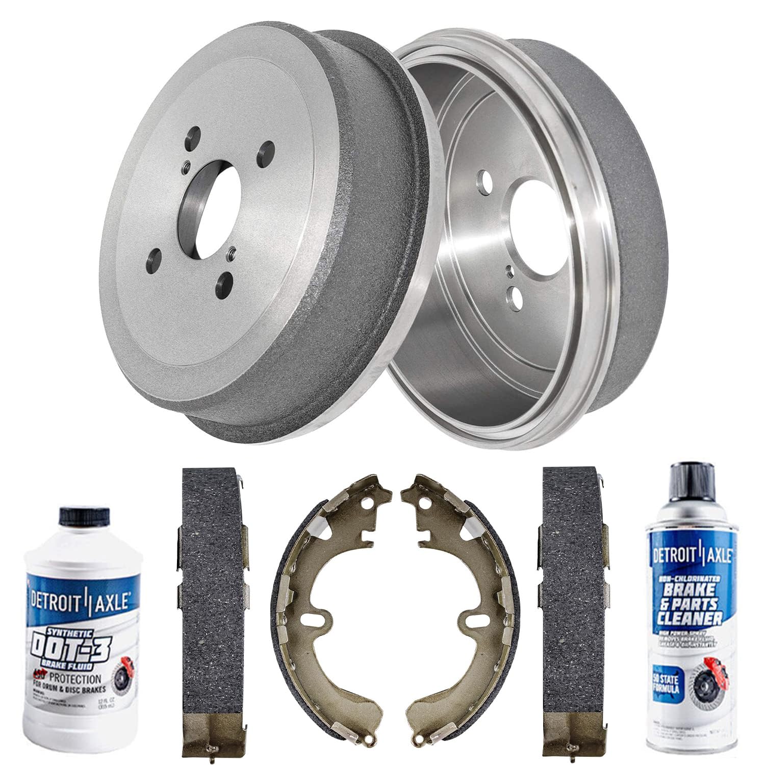 6pc Rear Brake Drums Shoes Kit