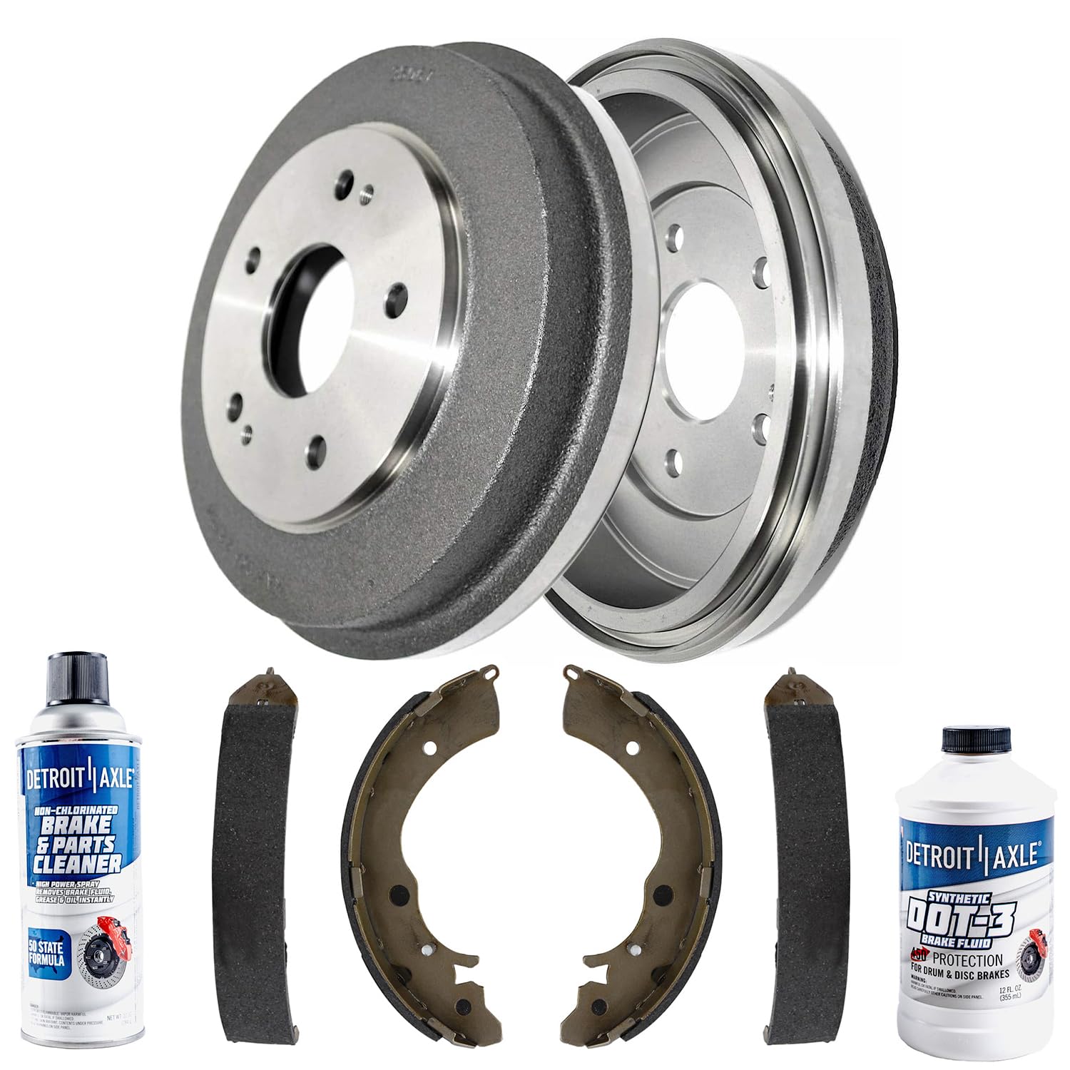 6pc Rear Brake Drums Shoes Kit