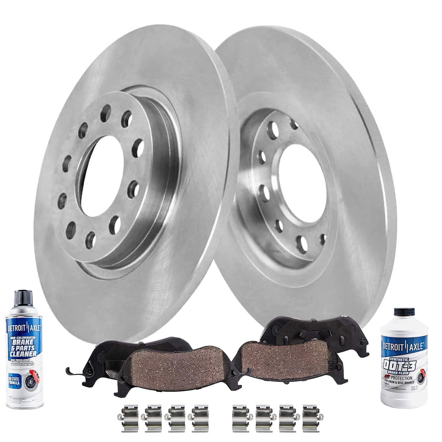6pc Rear Disc Rotors and Ceramic Brake Pads Kit