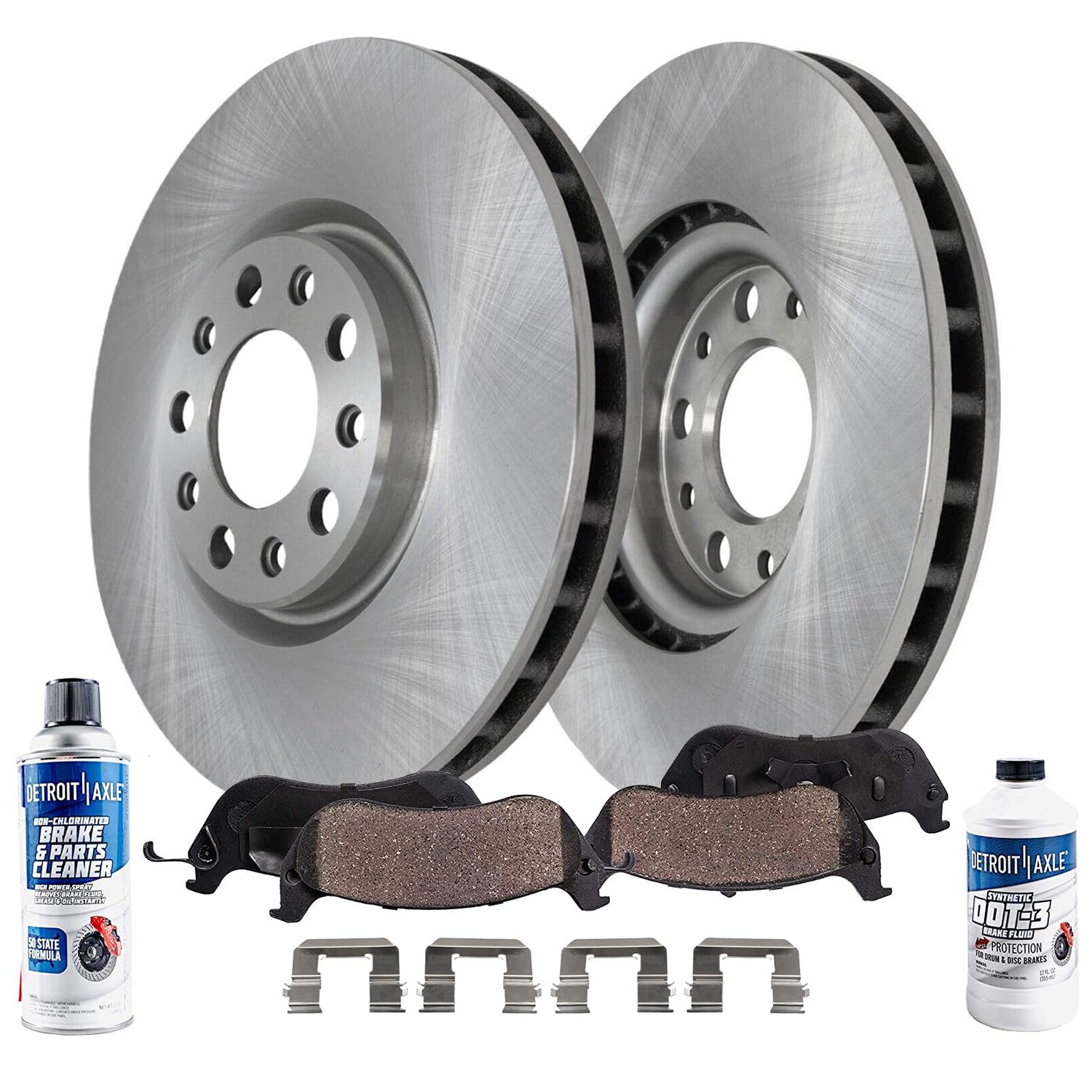 6pc Front Disc Rotors and Ceramic Brake Pads Kit