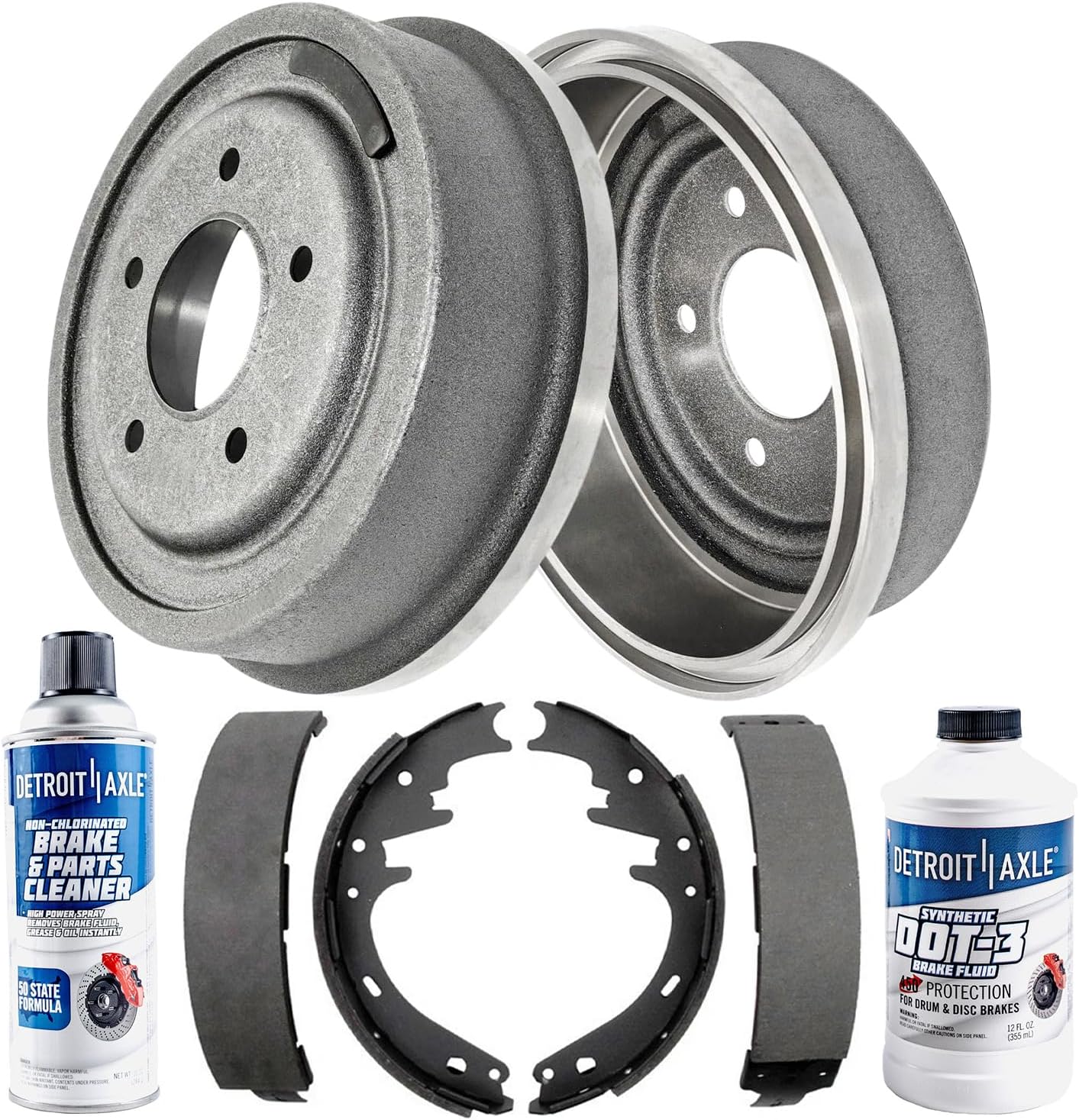 6pc Rear Brake Drums Shoes Kit