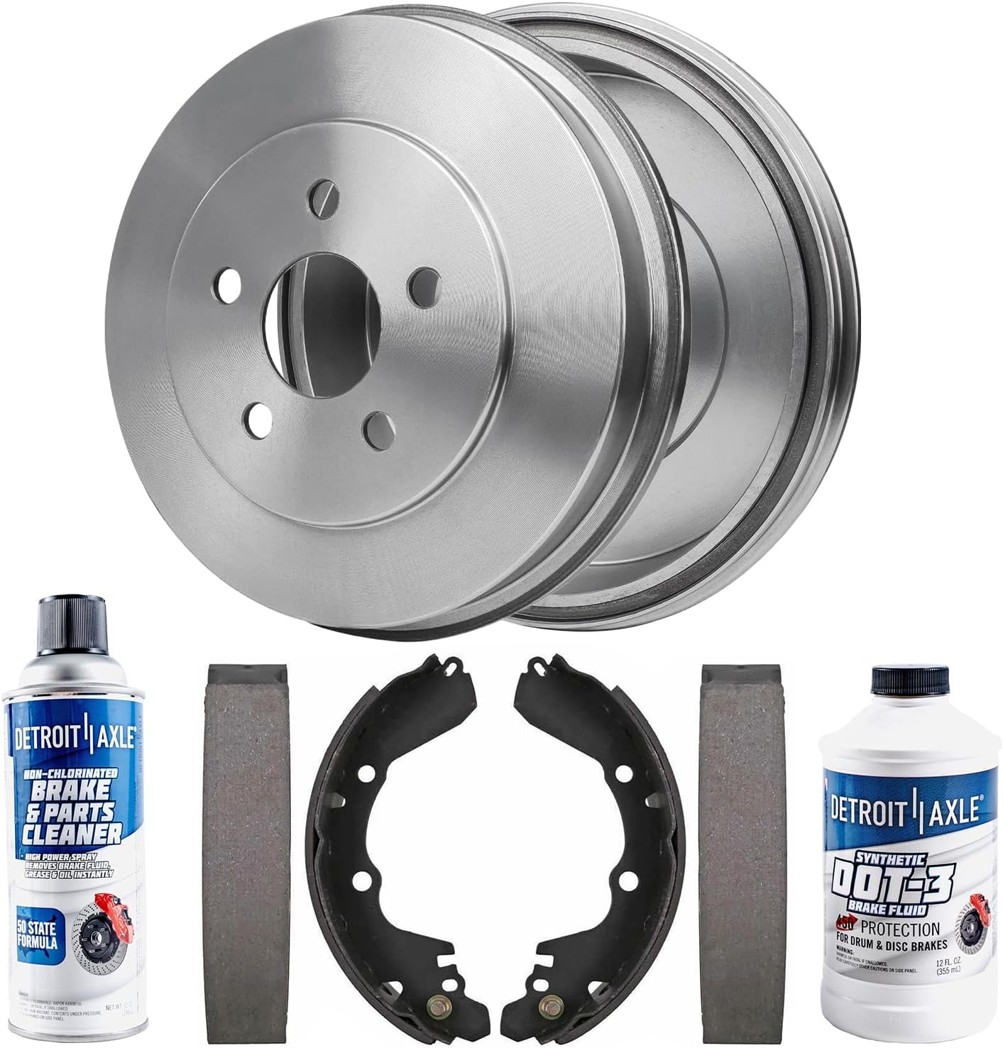 6pc Rear Brake Drums Shoes Kit