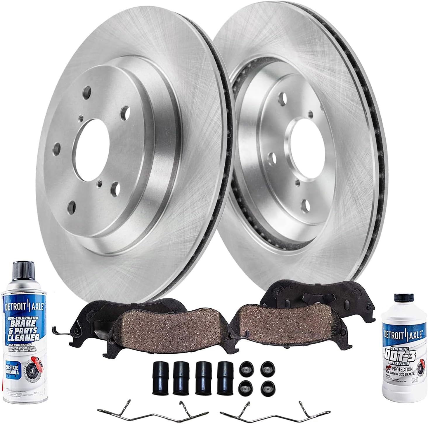 6pc Rear Disc Rotors and Ceramic Brake Pads Kit