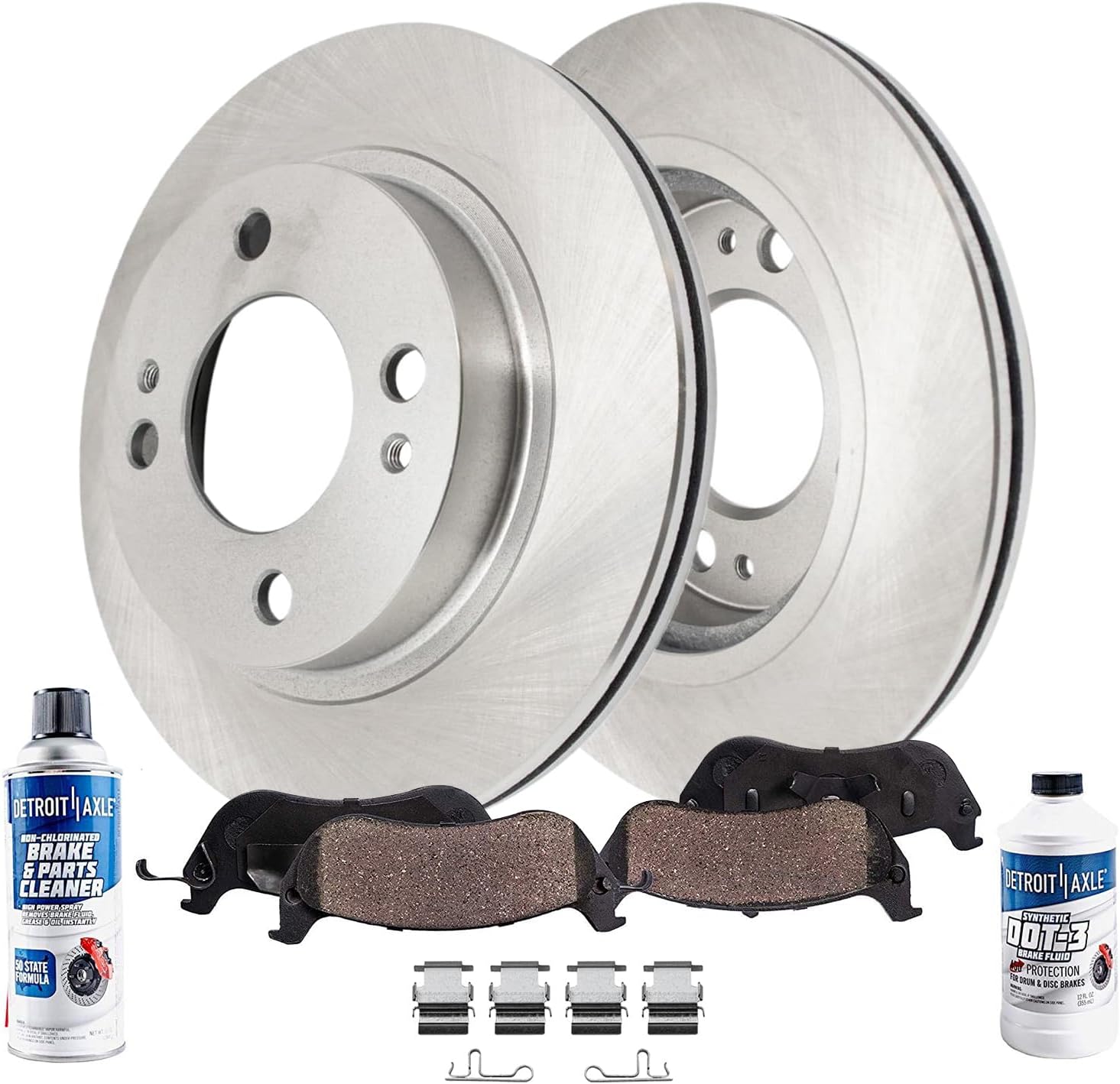 6pc Front Disc Rotors and Ceramic Brake Pads Kit