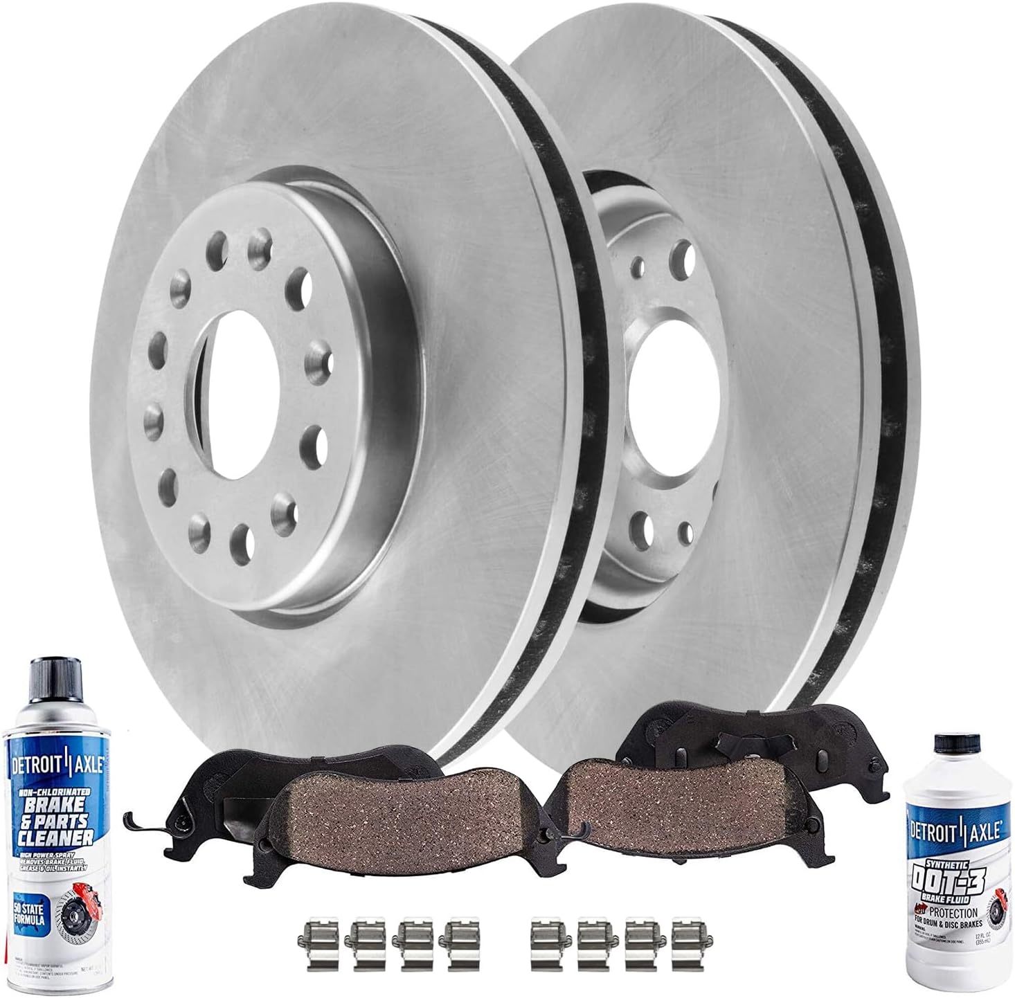 6pc Front Disc Rotors and Ceramic Brake Pads Kit