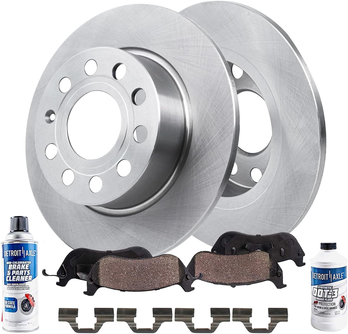 6pc Rear Disc Rotors and Ceramic Brake Pads Kit