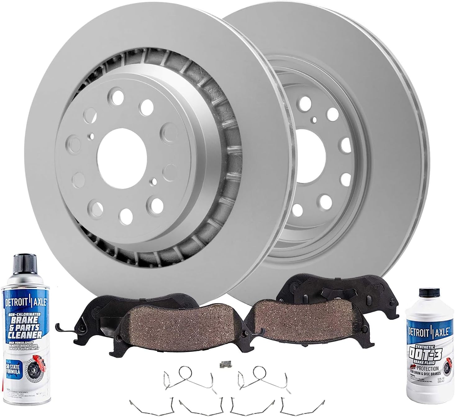 6pc Rear Disc Rotors and Ceramic Brake Pads Kit