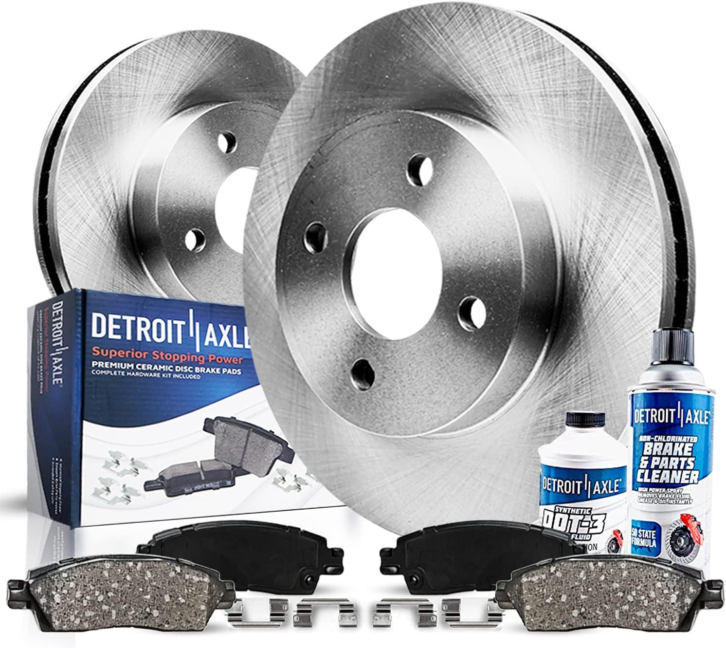 6pc Front Disc Rotors and Ceramic Brake Pads Kit