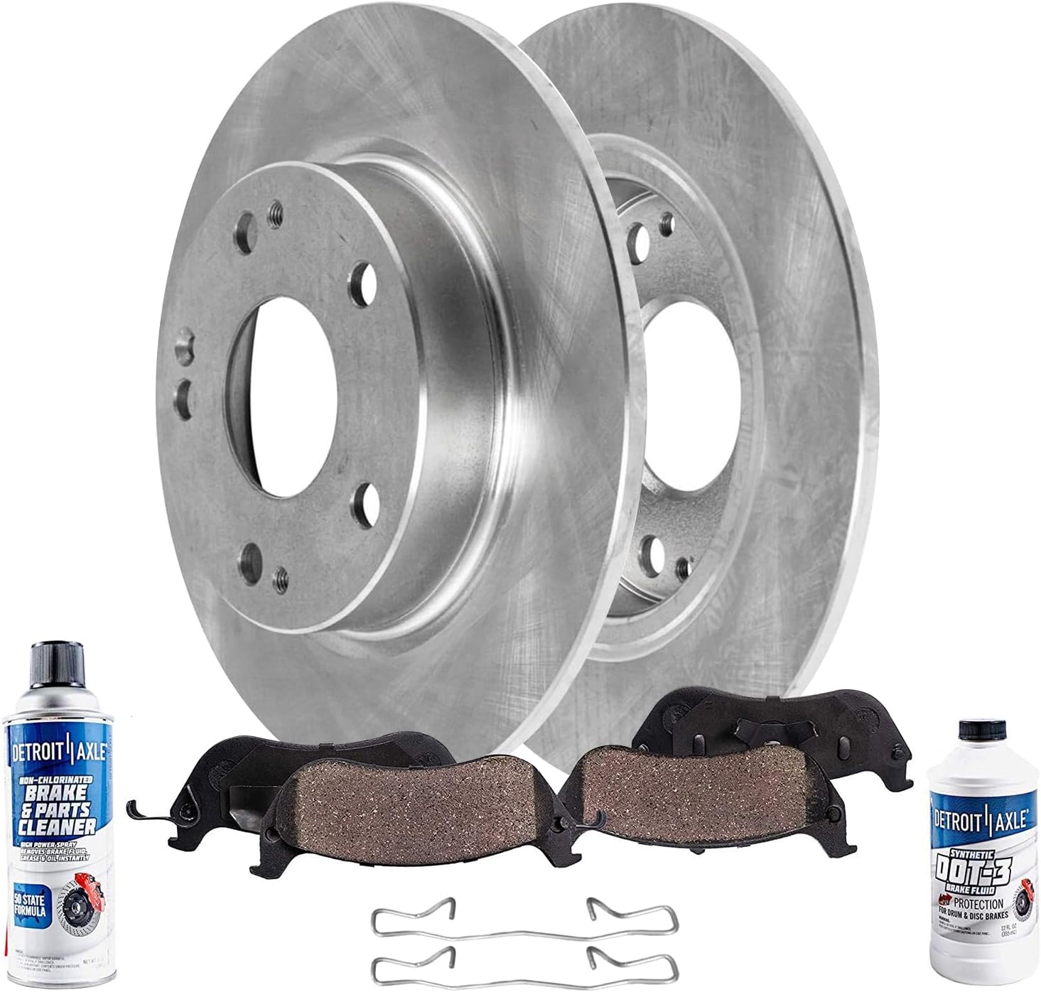 6pc Rear Disc Rotors and Ceramic Brake Pads Kit