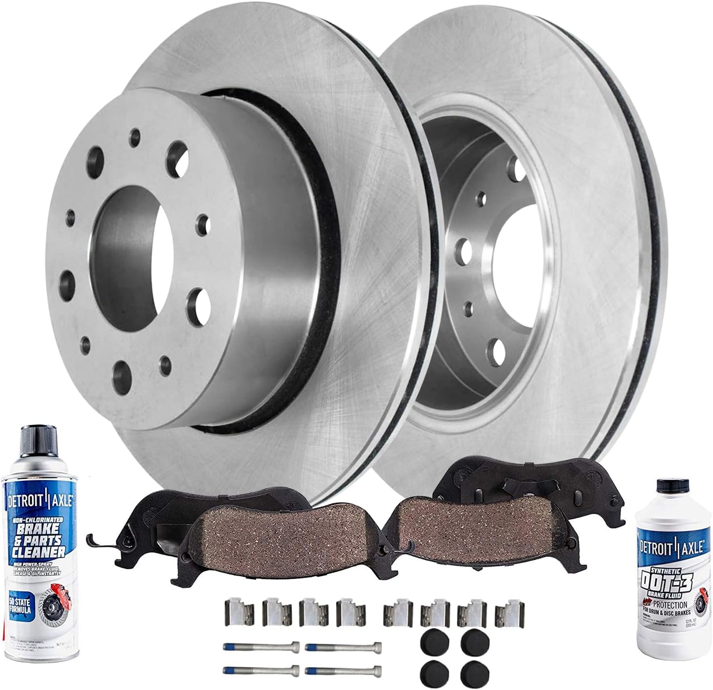 6pc Rear Disc Rotors and Ceramic Brake Pads Kit
