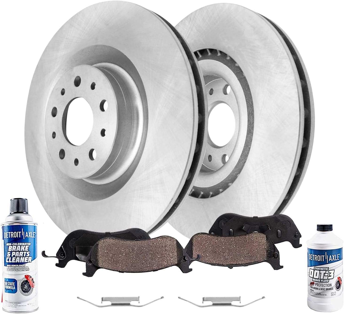 6pc Front Disc Rotors and Ceramic Brake Pads Kit