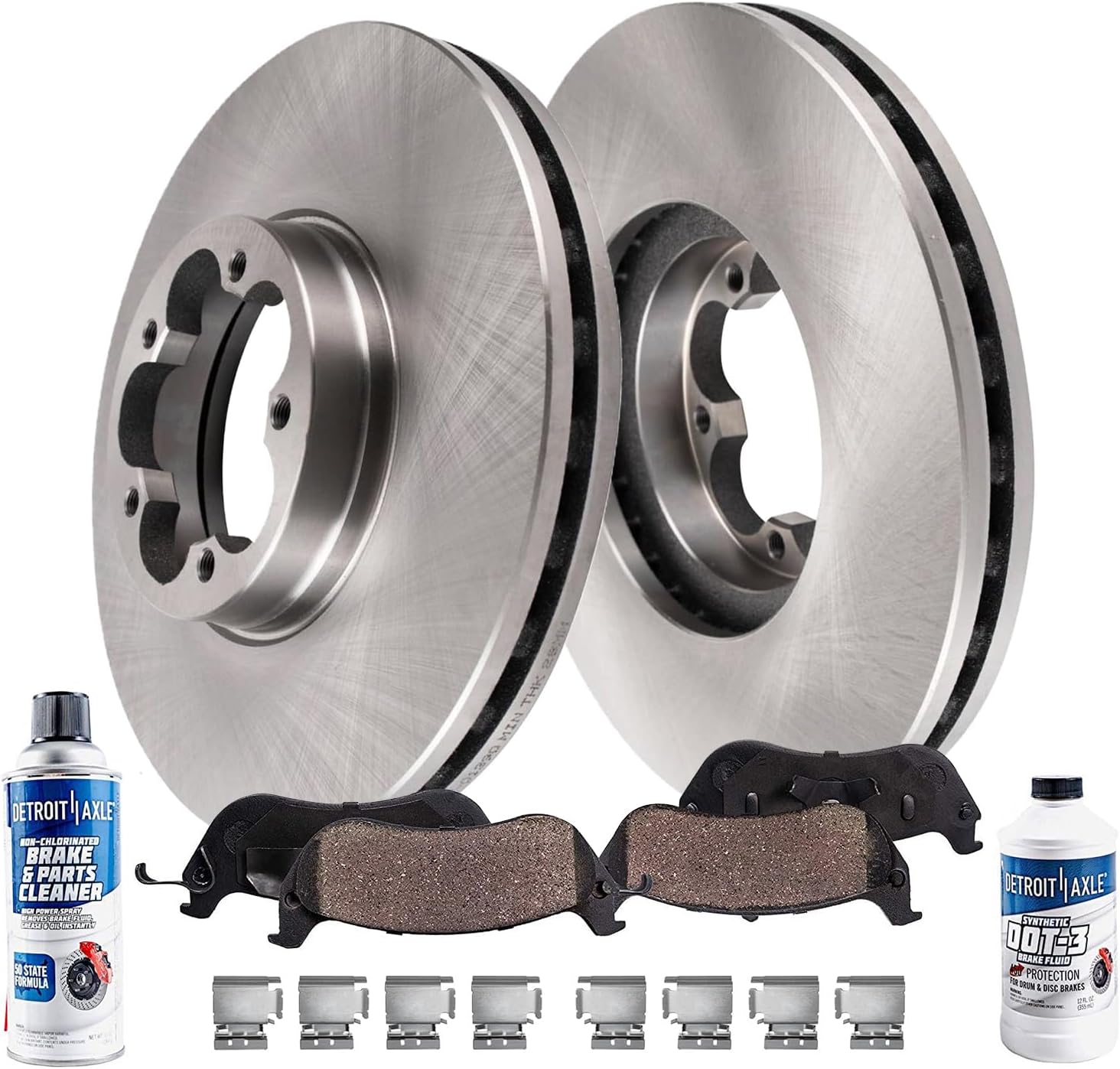 6pc Front Disc Rotors and Ceramic Brake Pads Kit