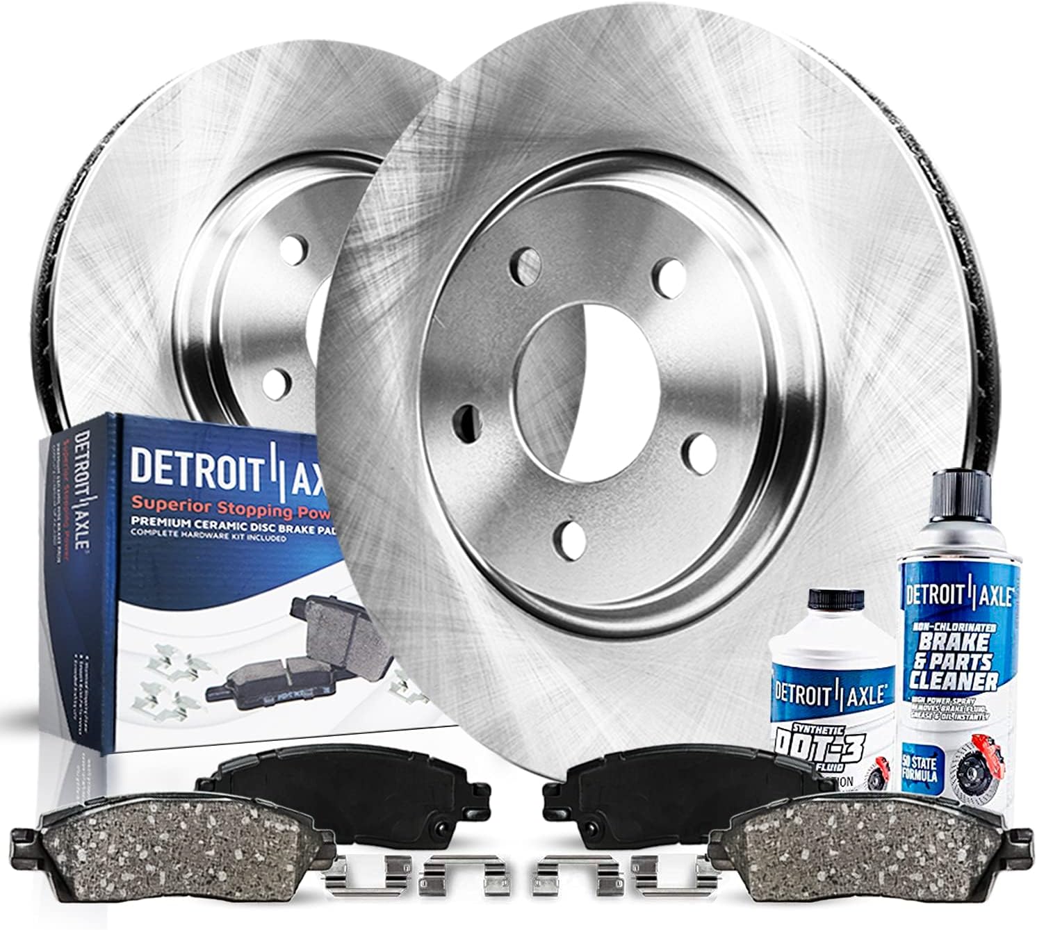 6pc Rear Disc Rotors and Ceramic Brake Pads Kit