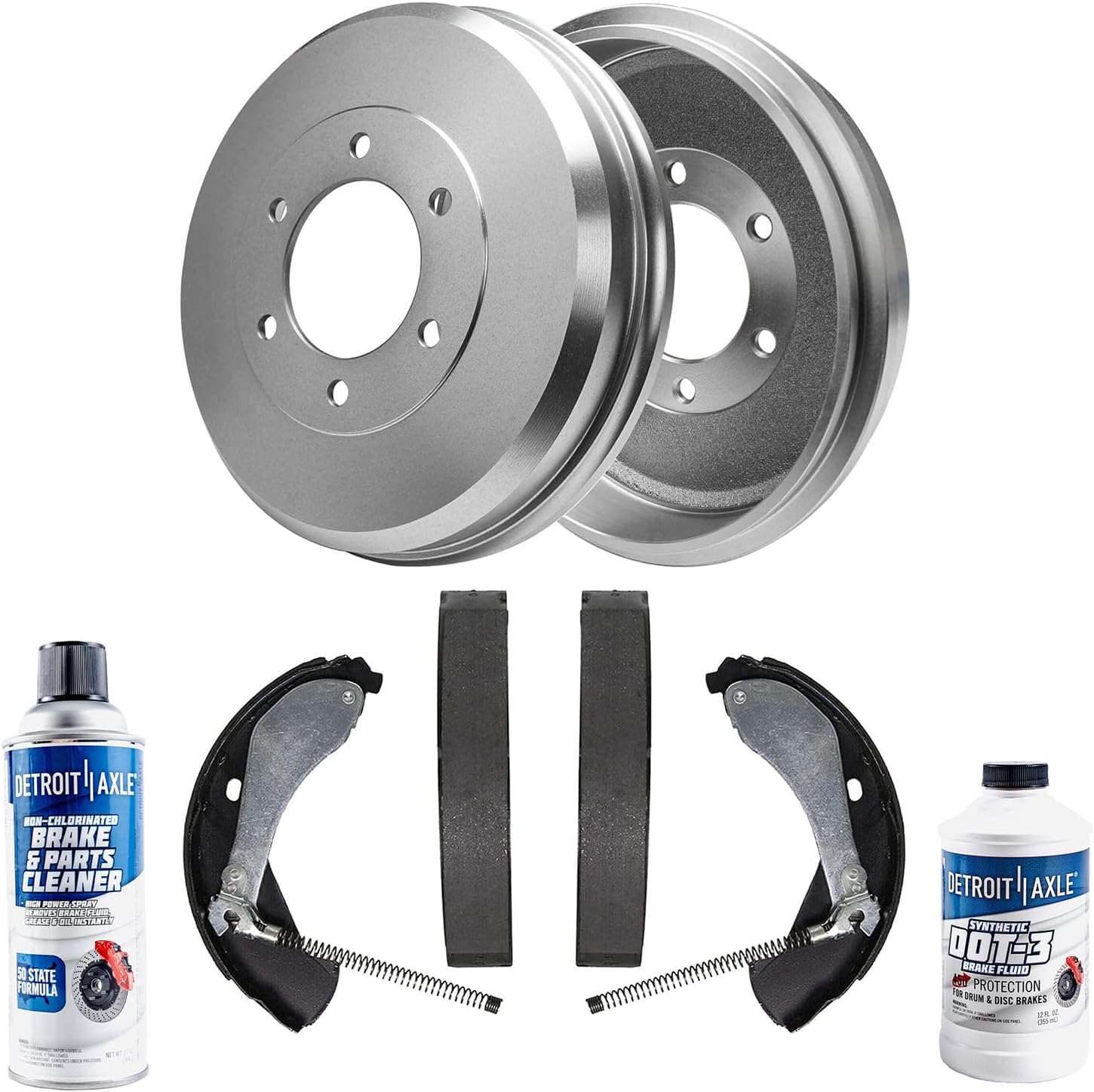 6pc Rear Brake Drums Shoes Kit