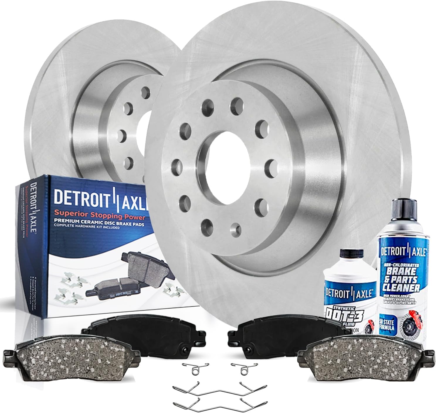 6pc Rear Disc Rotors and Ceramic Brake Pads Kit