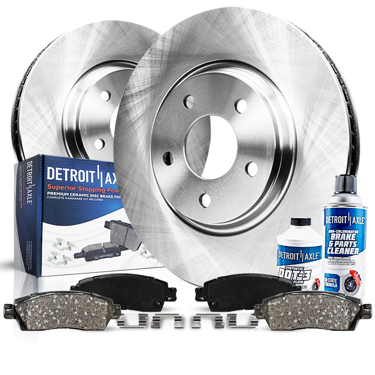 6pc Front Disc Rotors and Ceramic Brake Pads Kit