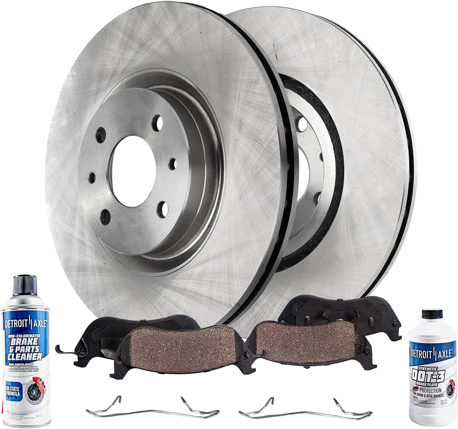 6pc Front Disc Rotors and Ceramic Brake Pads Kit