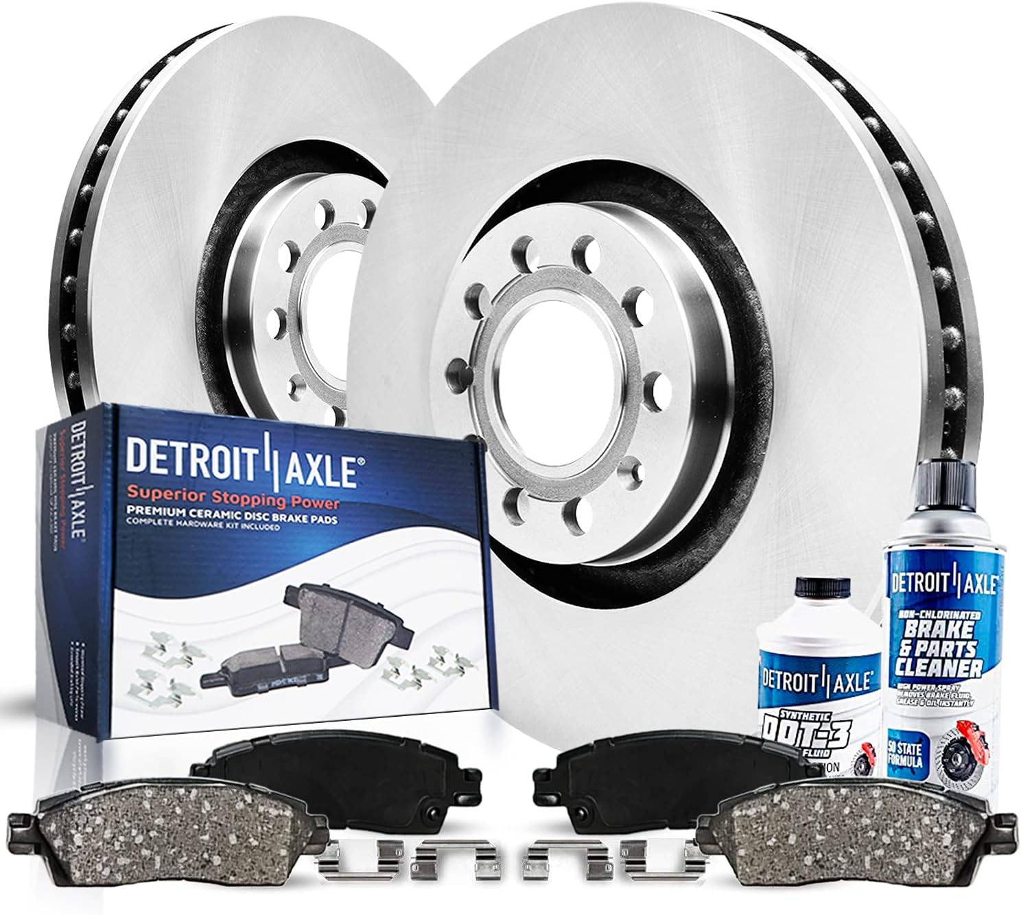 6pc Front Disc Rotors and Ceramic Brake Pads Kit