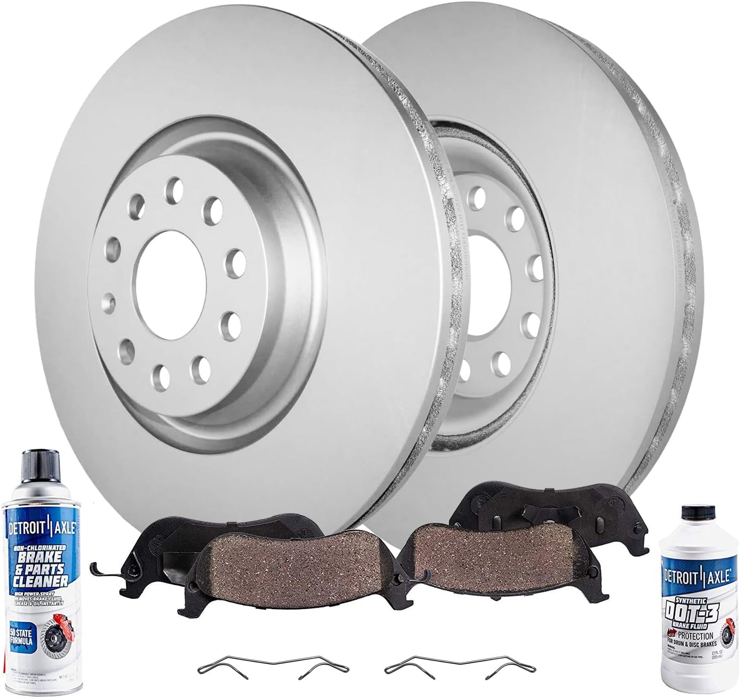 6pc Front Disc Rotors and Ceramic Brake Pads Kit