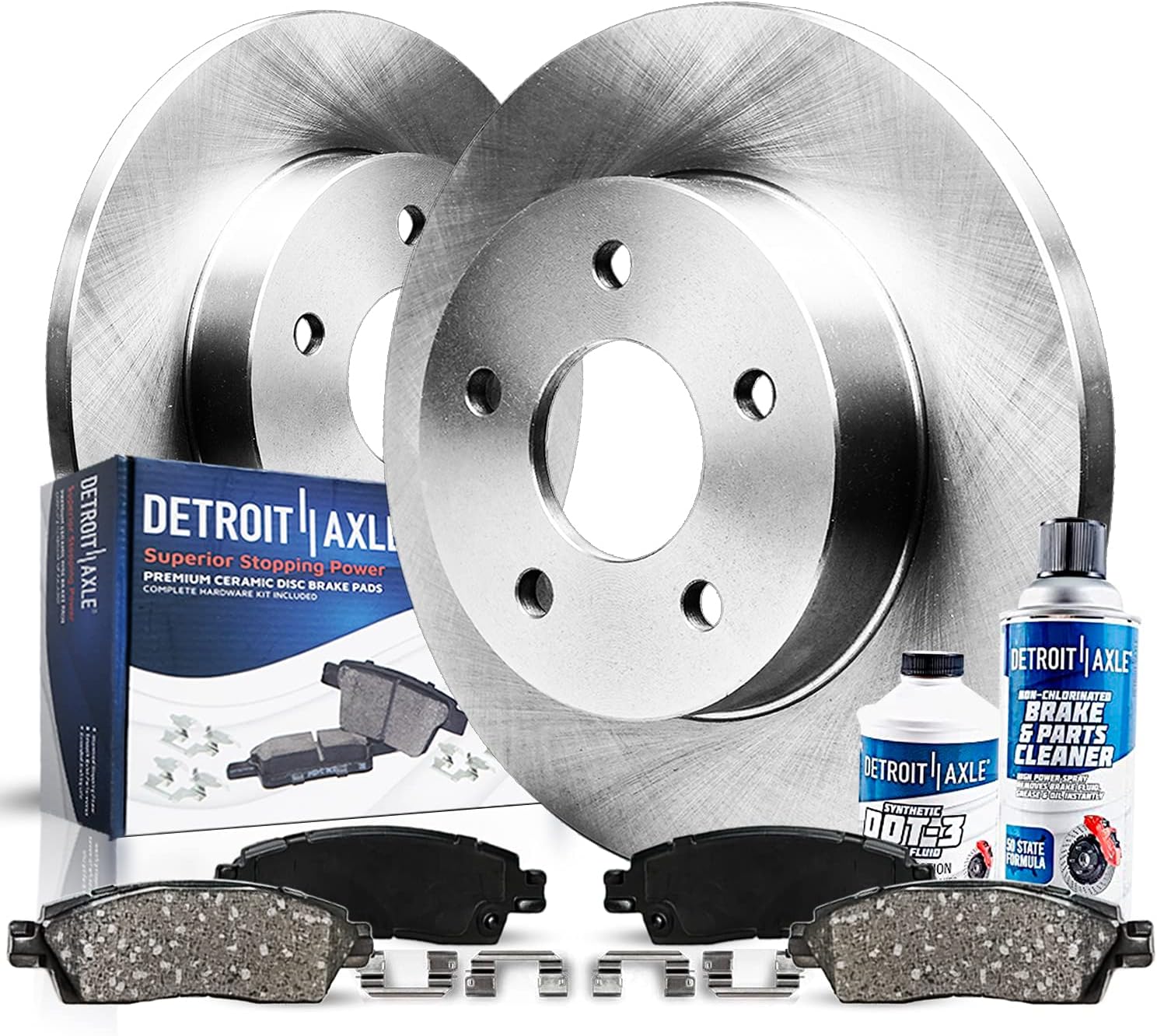 6pc Rear Disc Rotors and Ceramic Brake Pads Kit