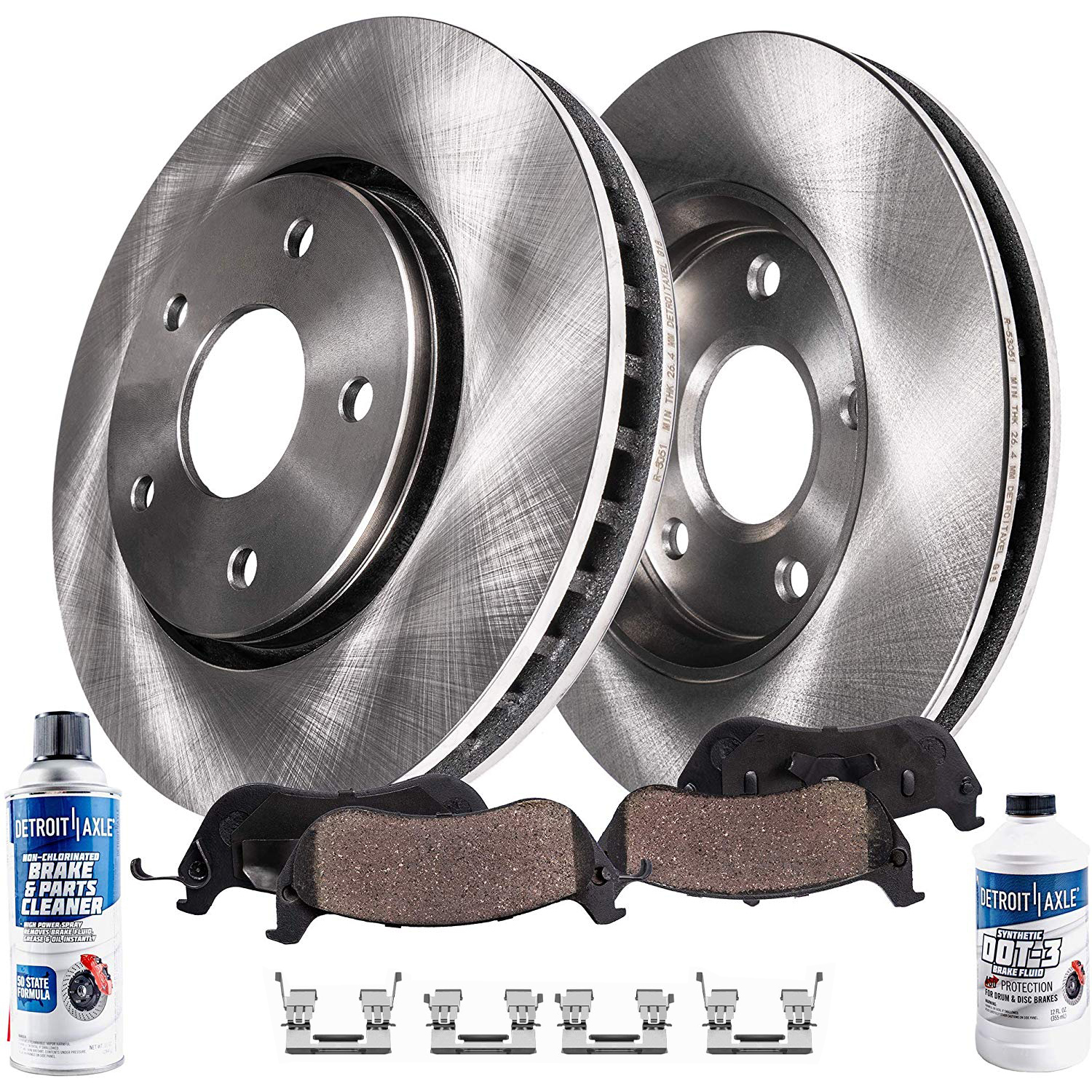 6pc Front Disc Rotors and Ceramic Brake Pads Kit