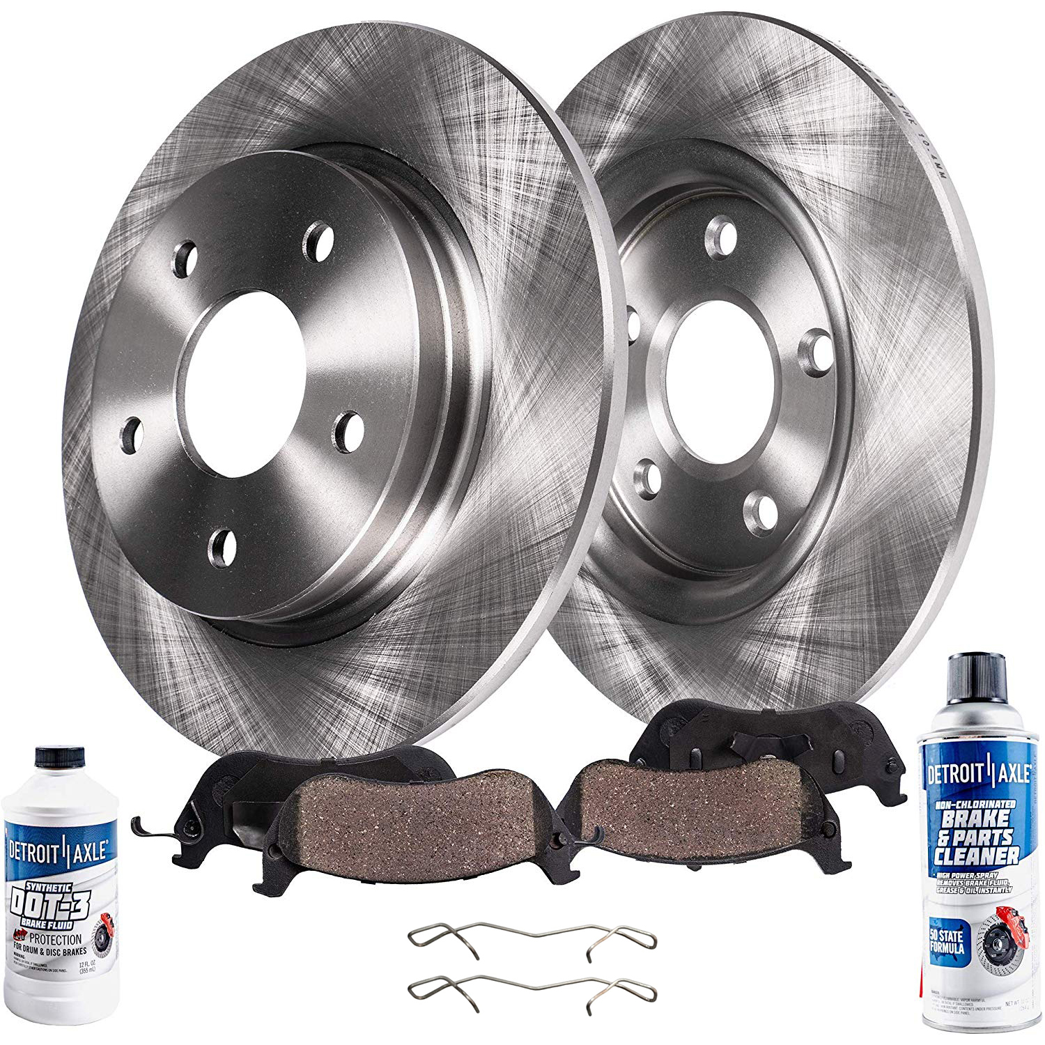 6pc Rear Disc Rotors and Ceramic Brake Pads Kit