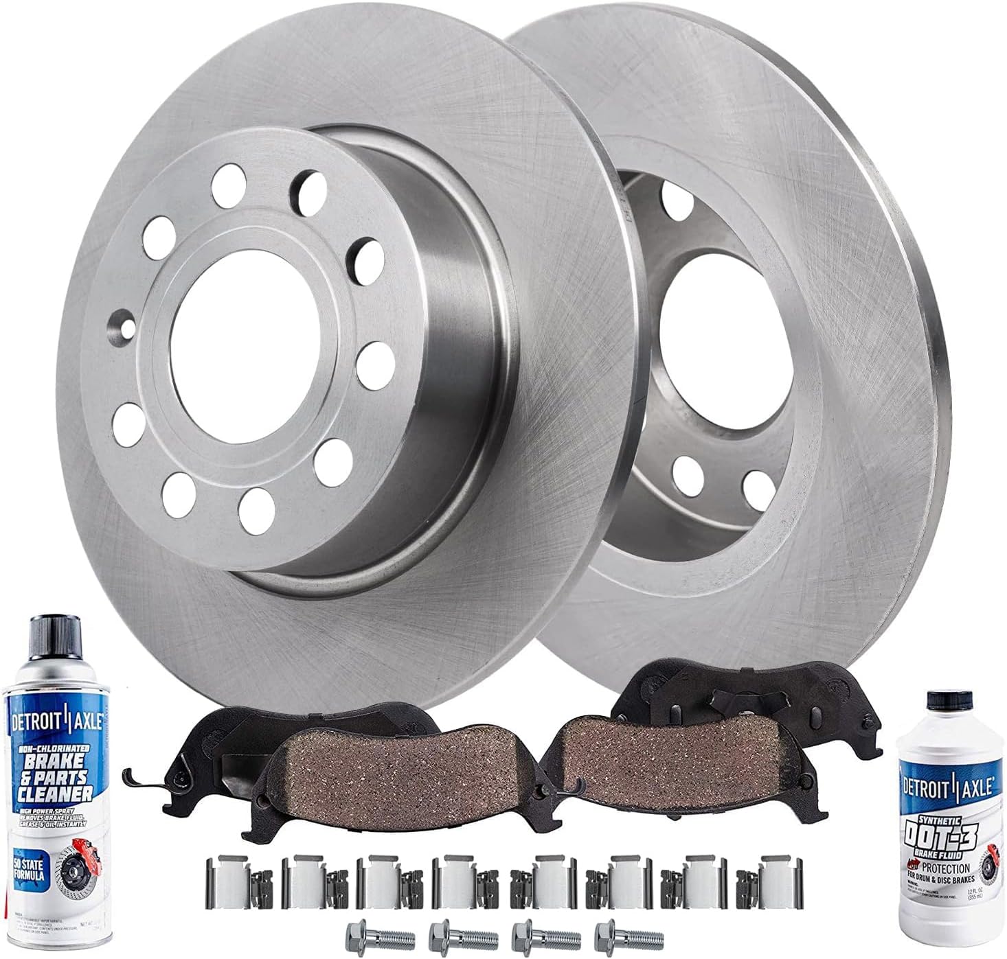 6pc Rear Disc Rotors and Ceramic Brake Pads Kit