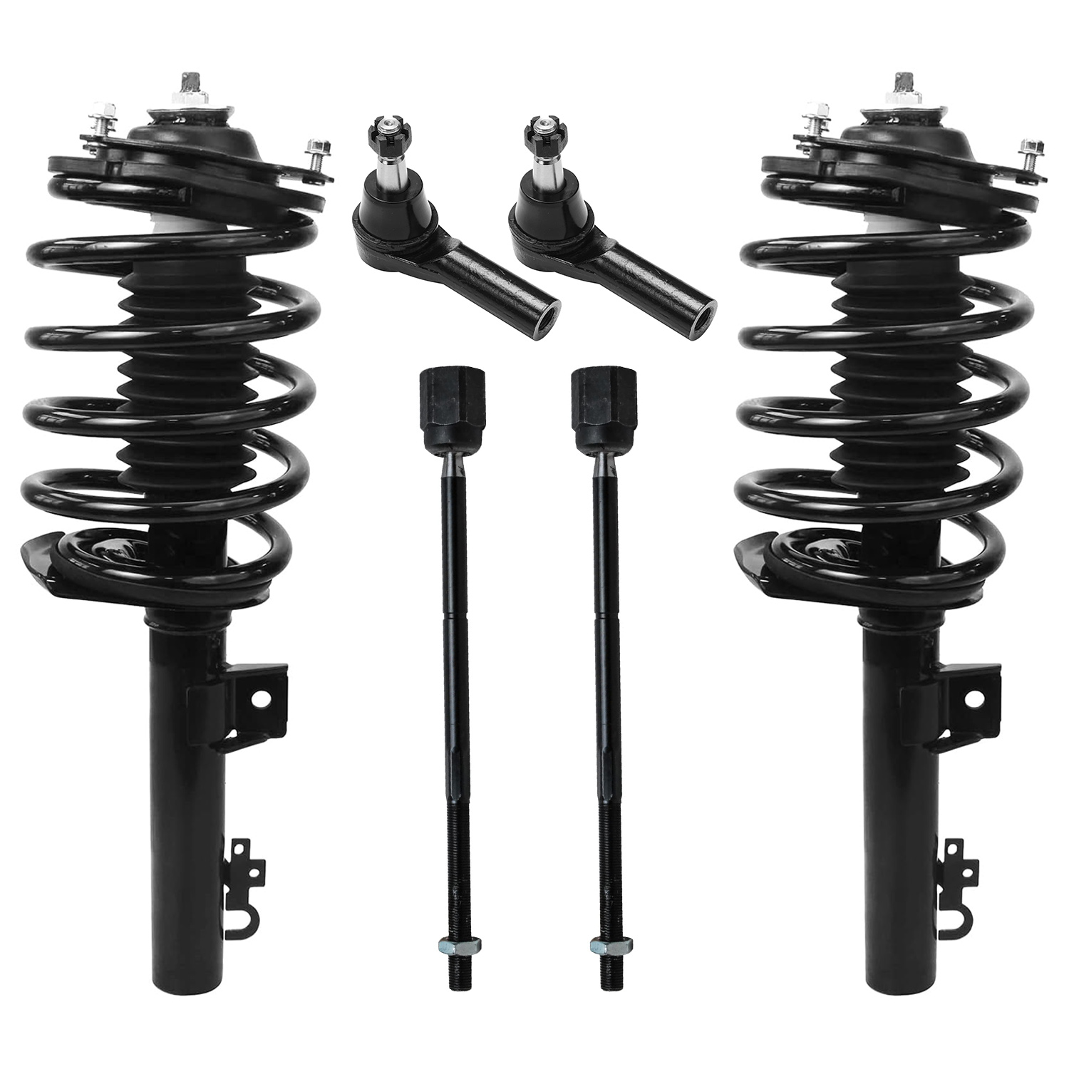 6pc Front Struts Inner Outer Tie Rods Suspension Kit