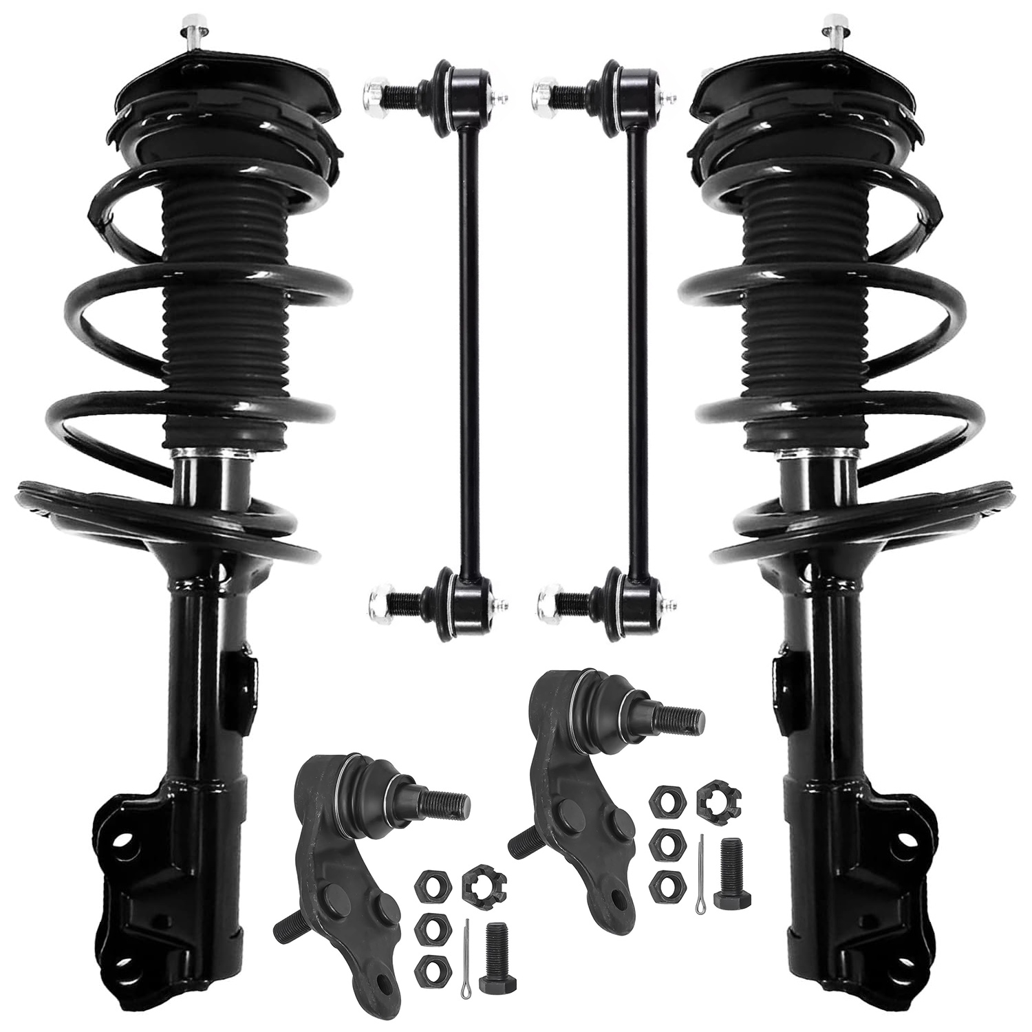 6pc Front Struts Sway Bar Links Lower Ball Joints Suspension Kit