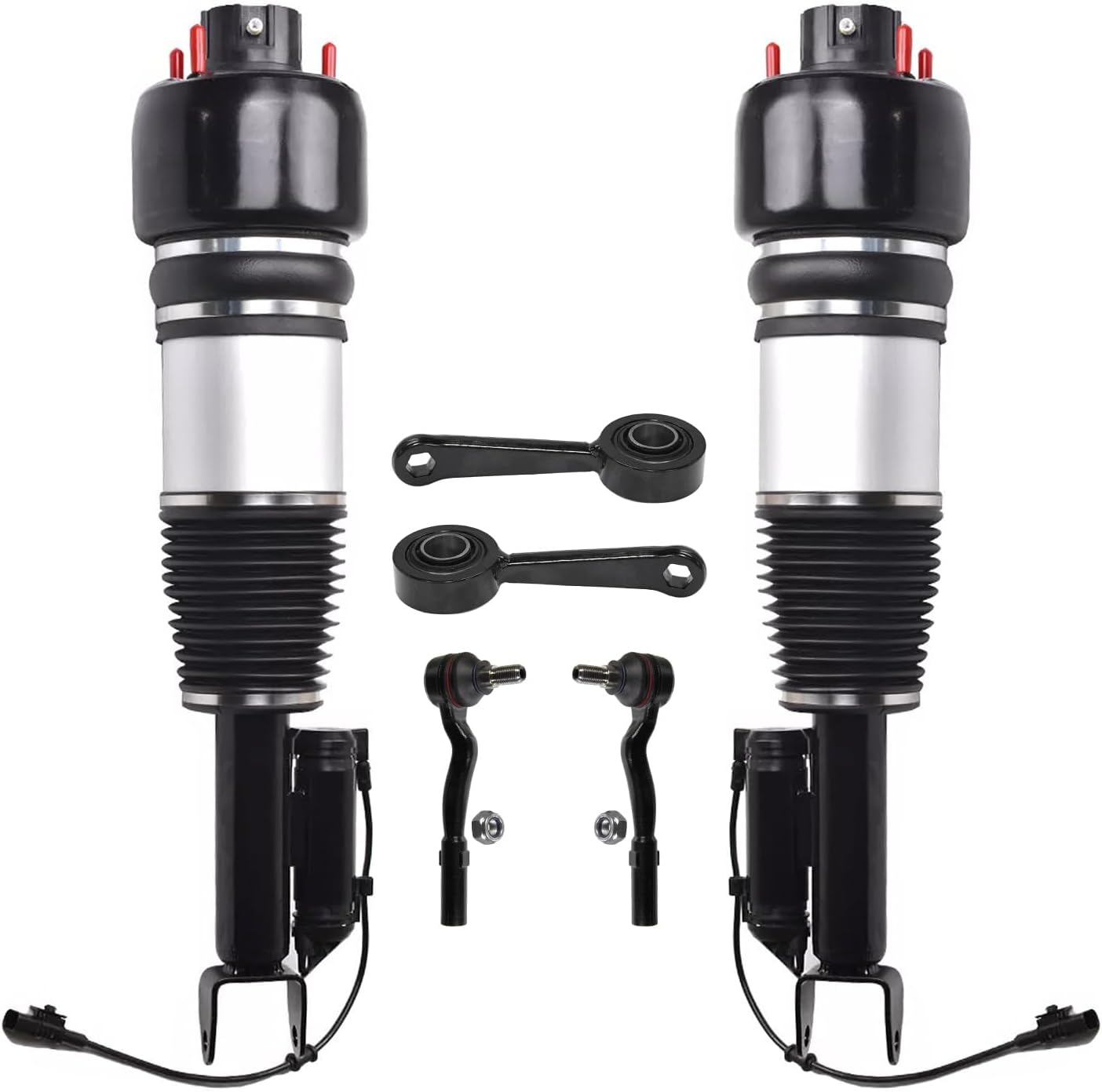 6pc Front Air Struts Outer Tie Rods Sway Bar Links Suspension Kit