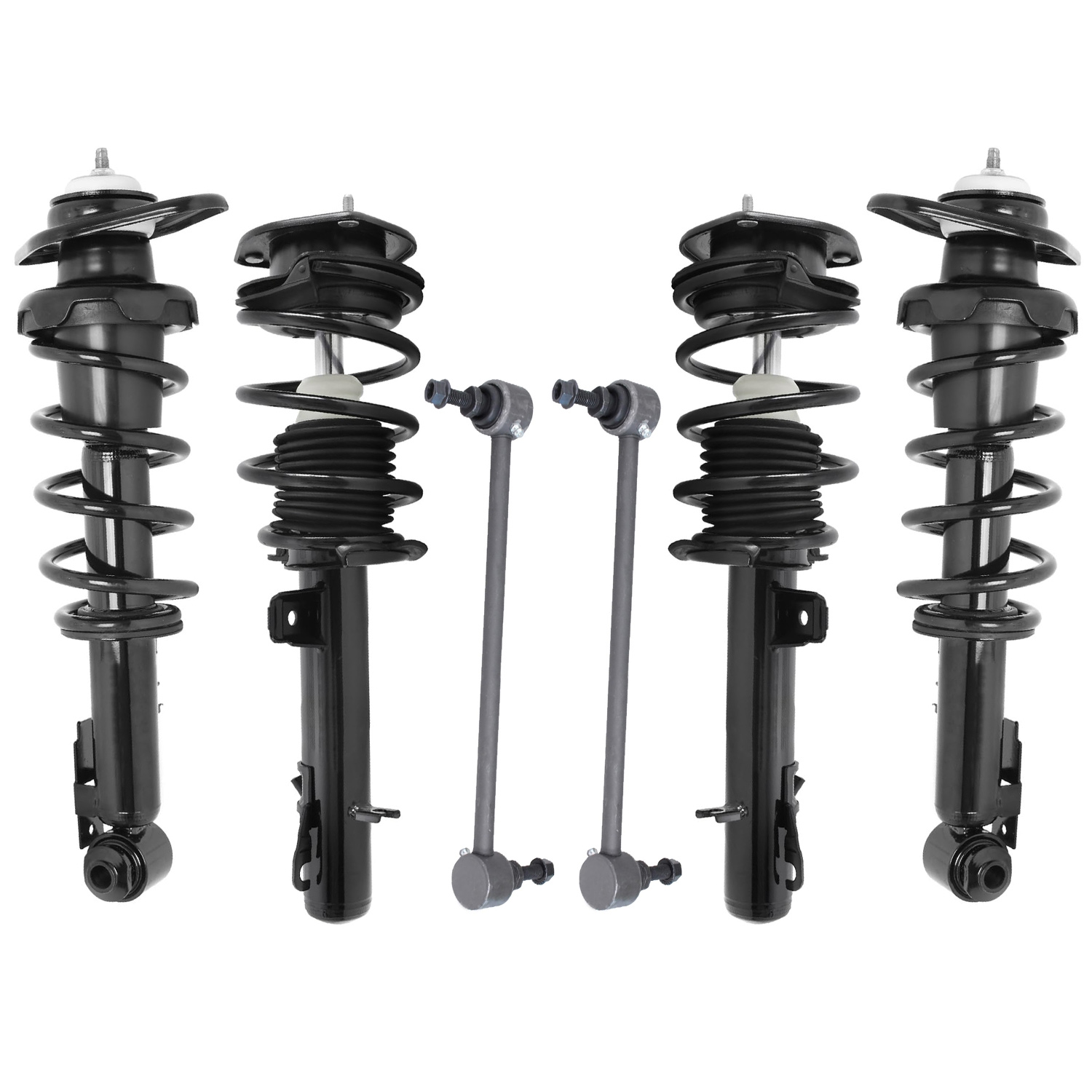6pc Front & Rear Struts Sway Bar Links Suspension Kit