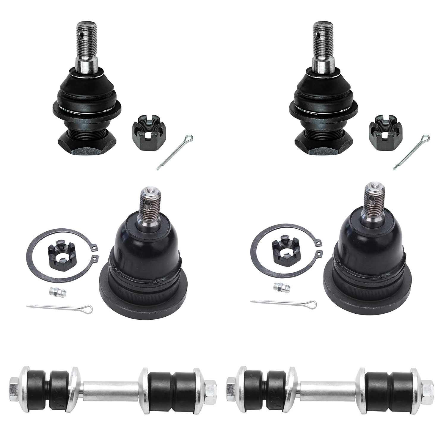 6pc Front Upper Lower Ball Joints Sway Bar Links Suspension Kit