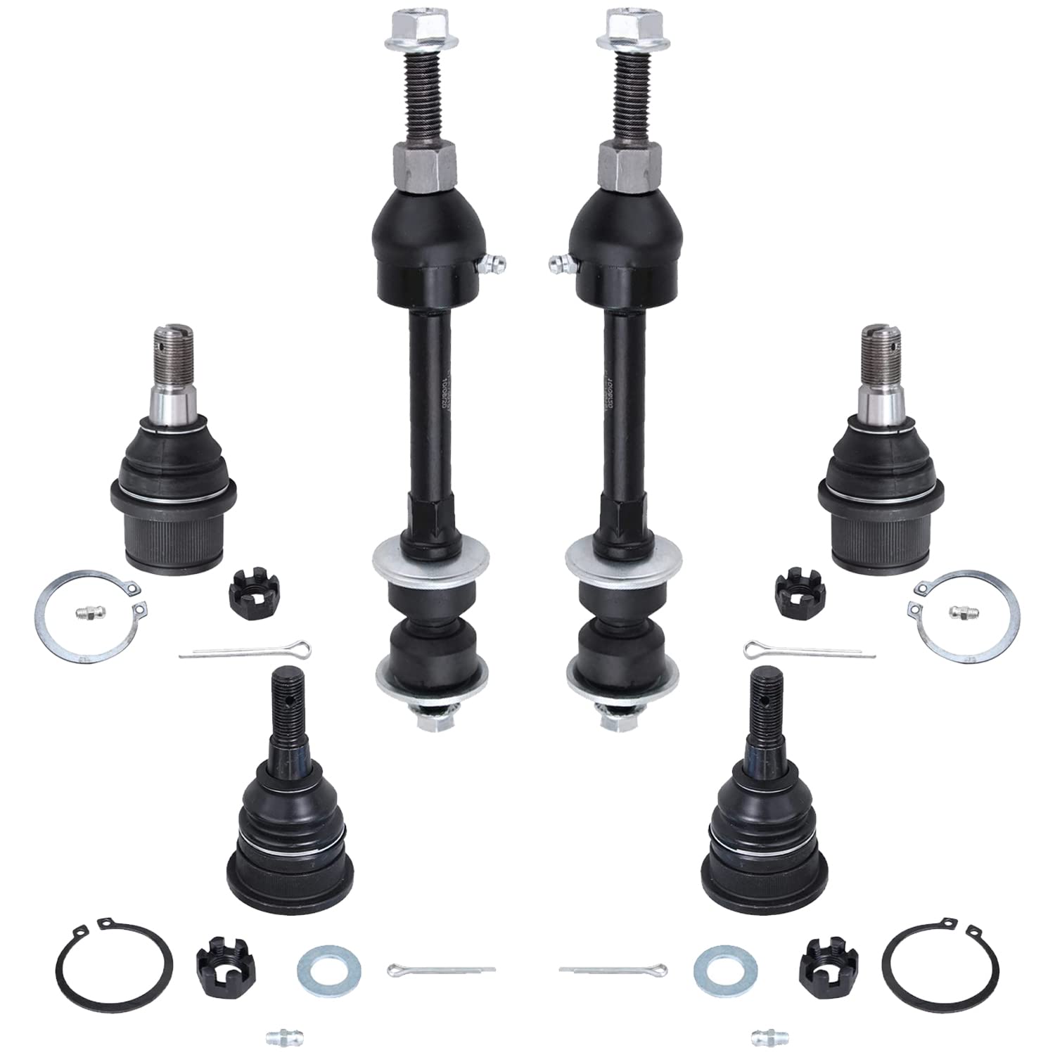 6pc Front Upper Lower Ball Joints Sway Bar Links Suspension Kit