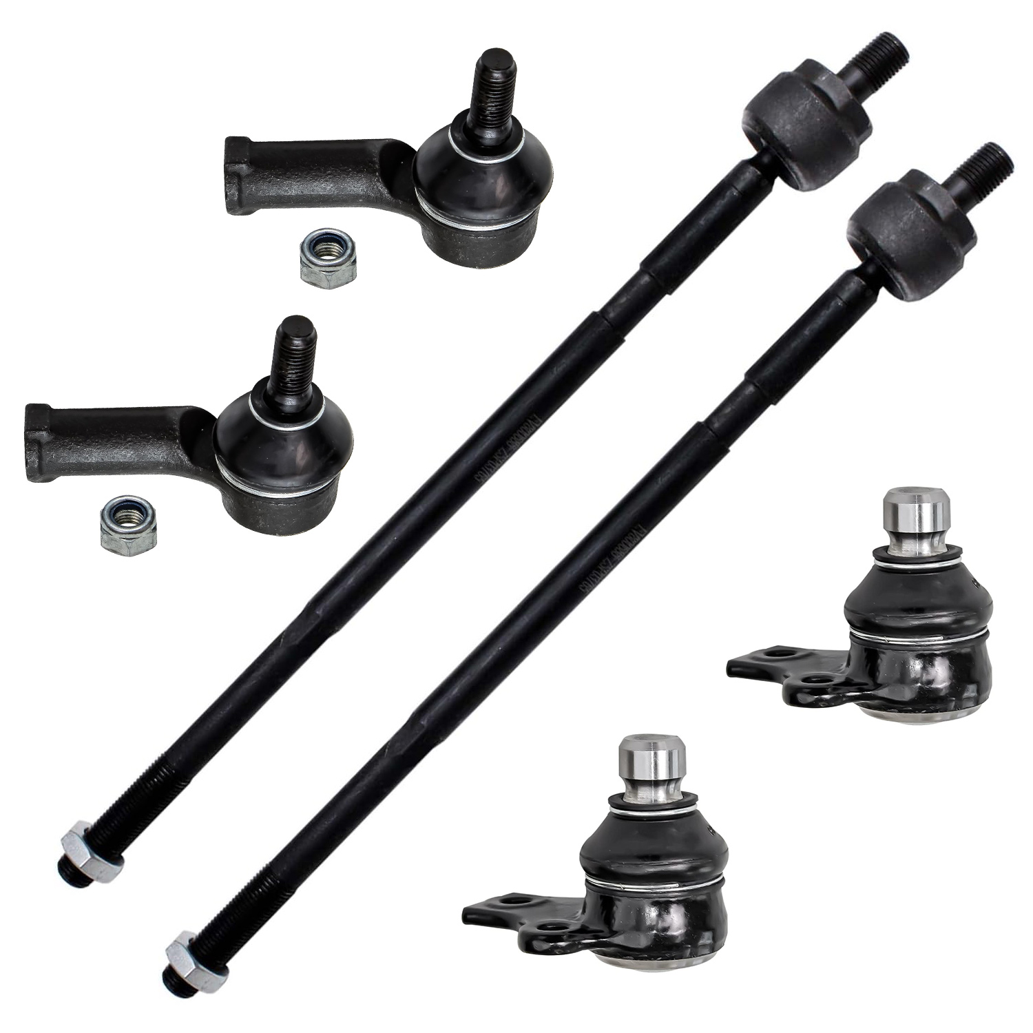 6pc Front Lower Ball Joints Inner Outer Tie Rods Suspension Kit