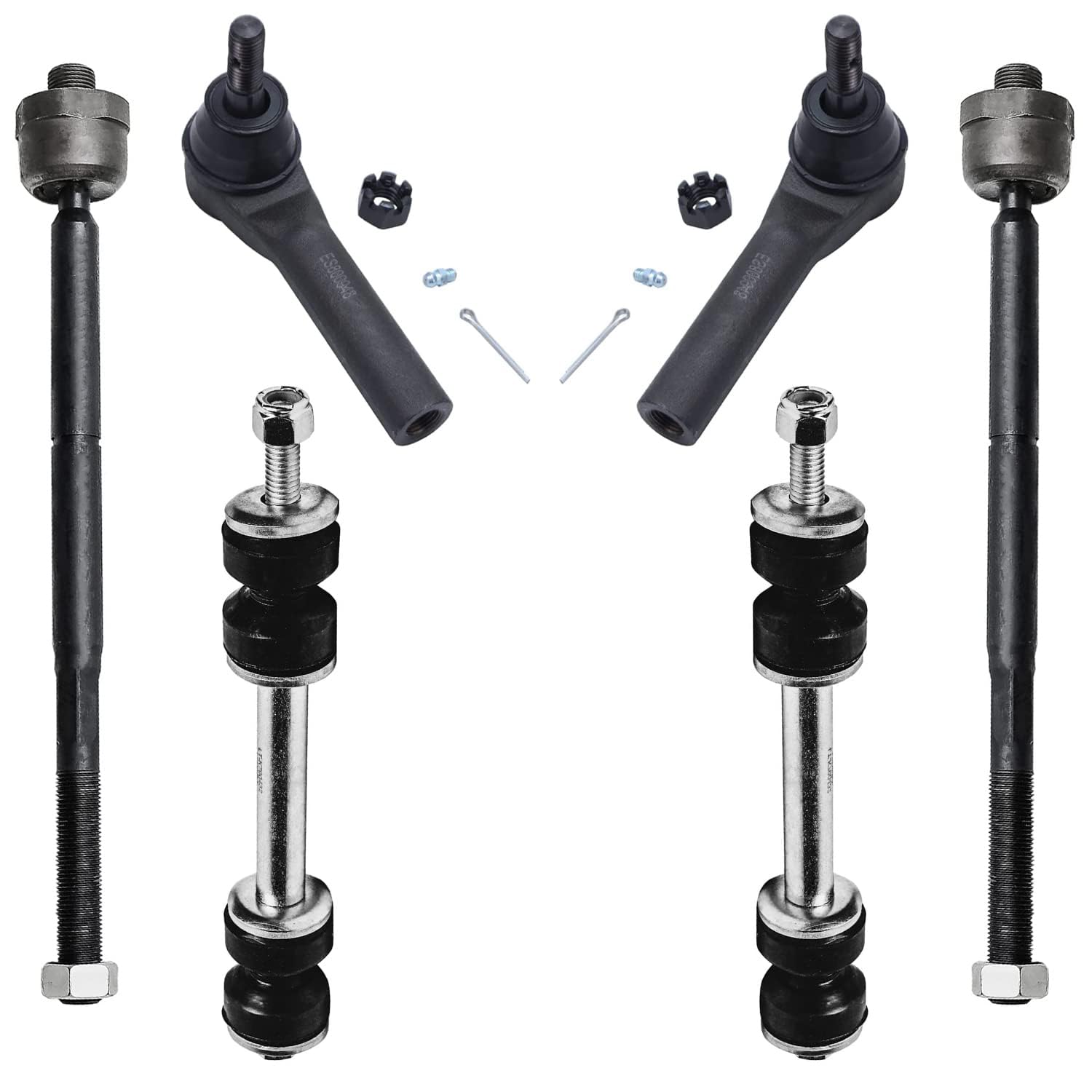 6pc Front Sway Bar Links Tie Rods Suspension Kit