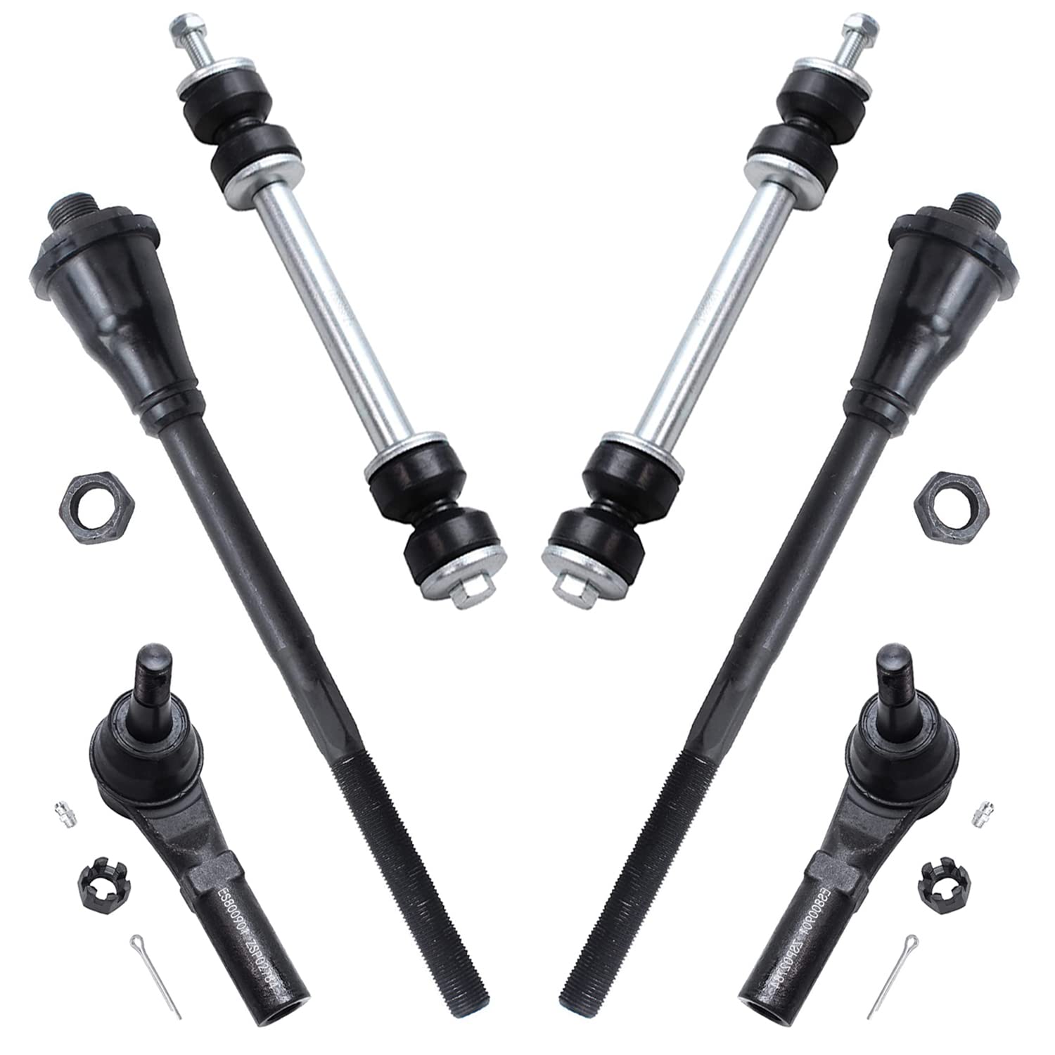6pc Front Tie Rods Sway Bar Links Suspension Kit