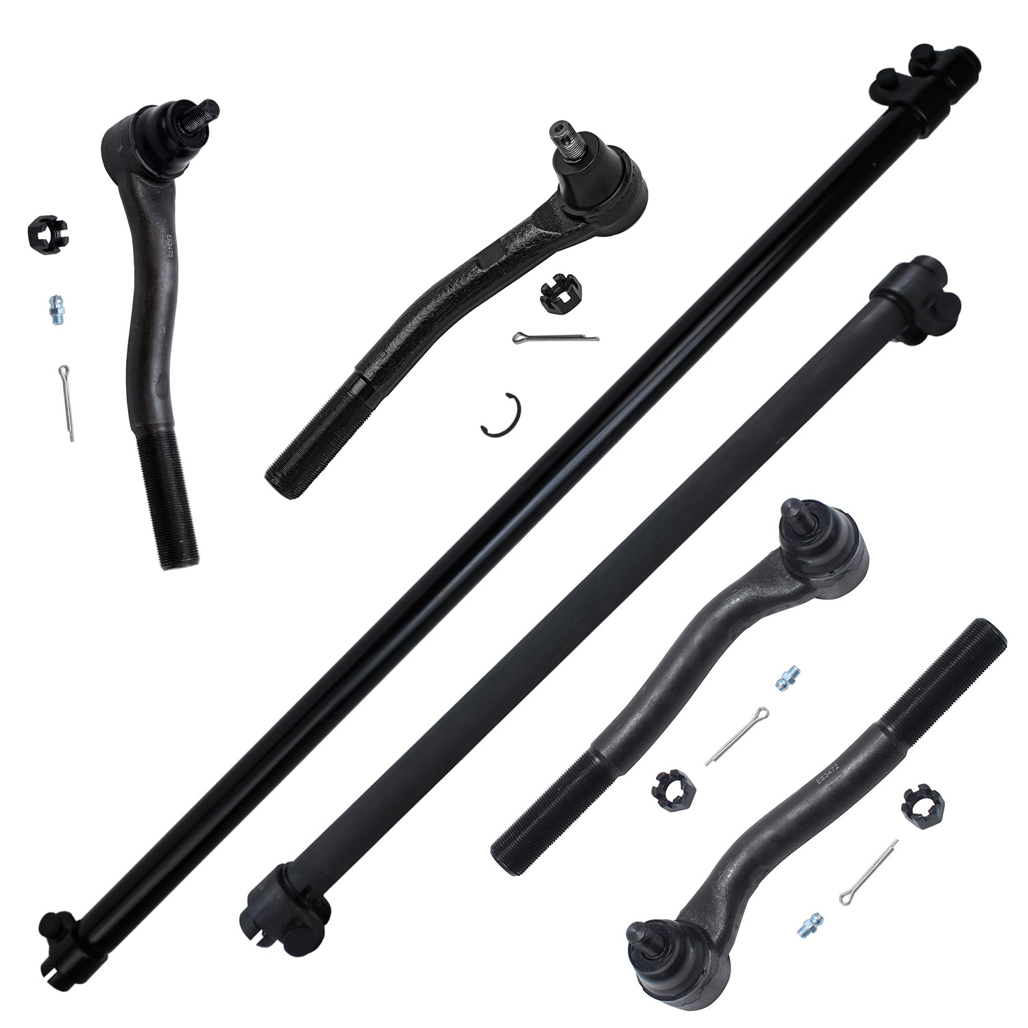 6pc Front Inner Outer Tie Rods Adjusting Sleeves Suspension Kit