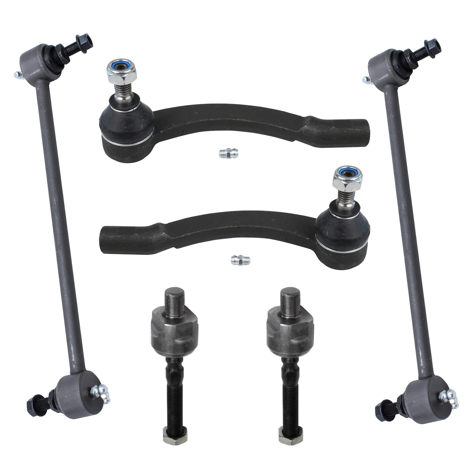 6pc Front Inner Outer Tie Rods Sway Bar Links Suspension Kit