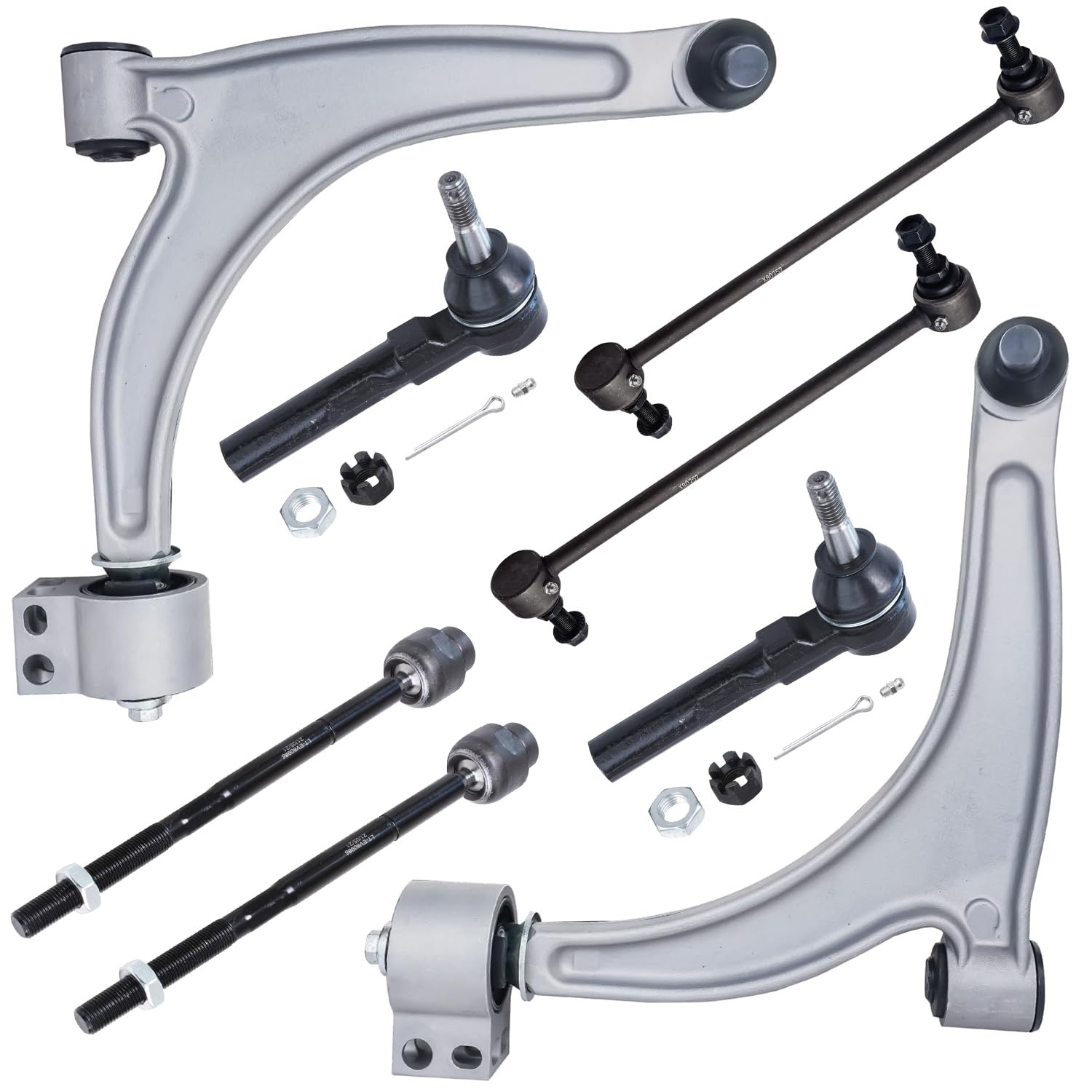 8pc Front Lower Control Arms Tie Rods Sway Bar Links Suspension Kit
