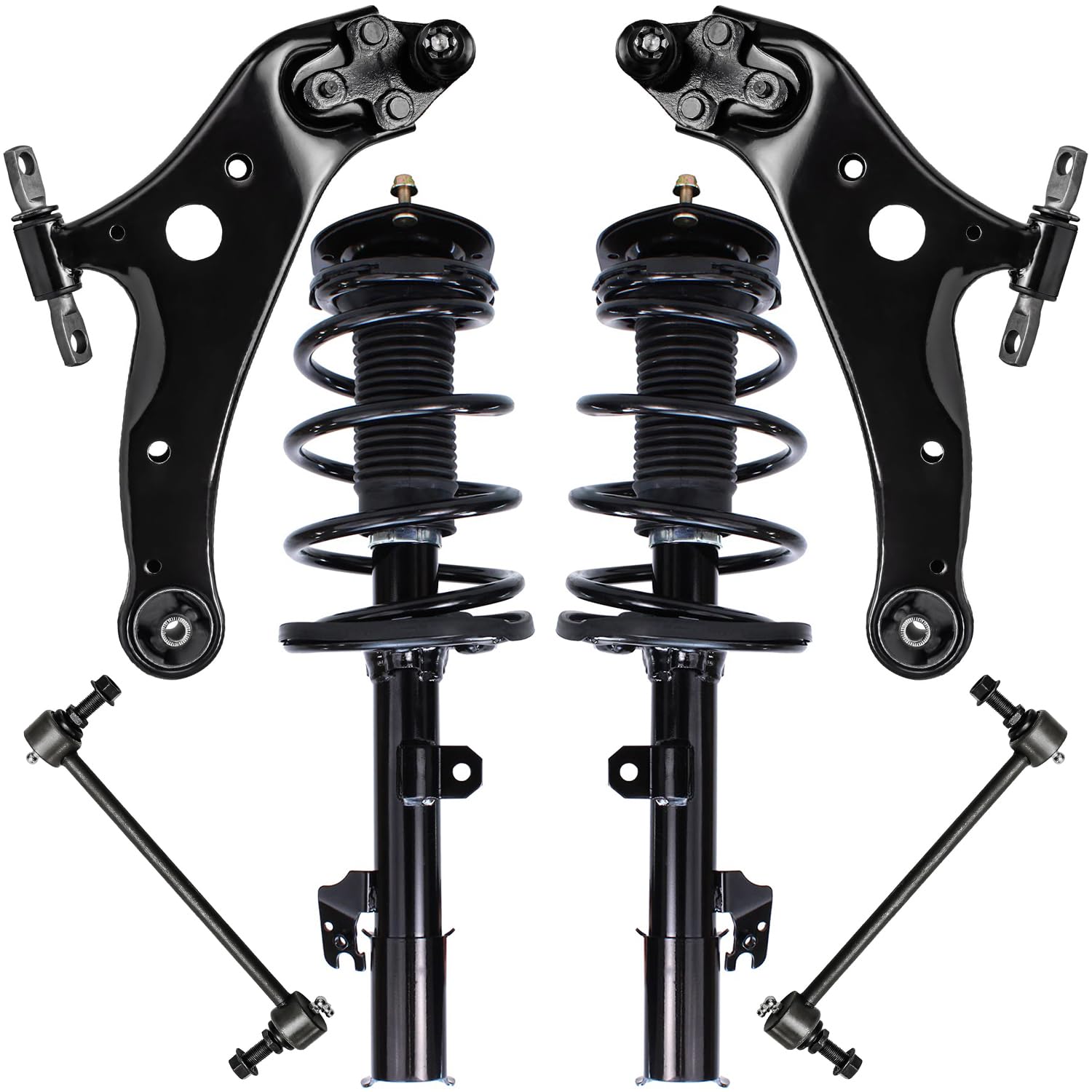 6pc Front Struts Lower Control Arms Sway Bar Links Suspension Kit