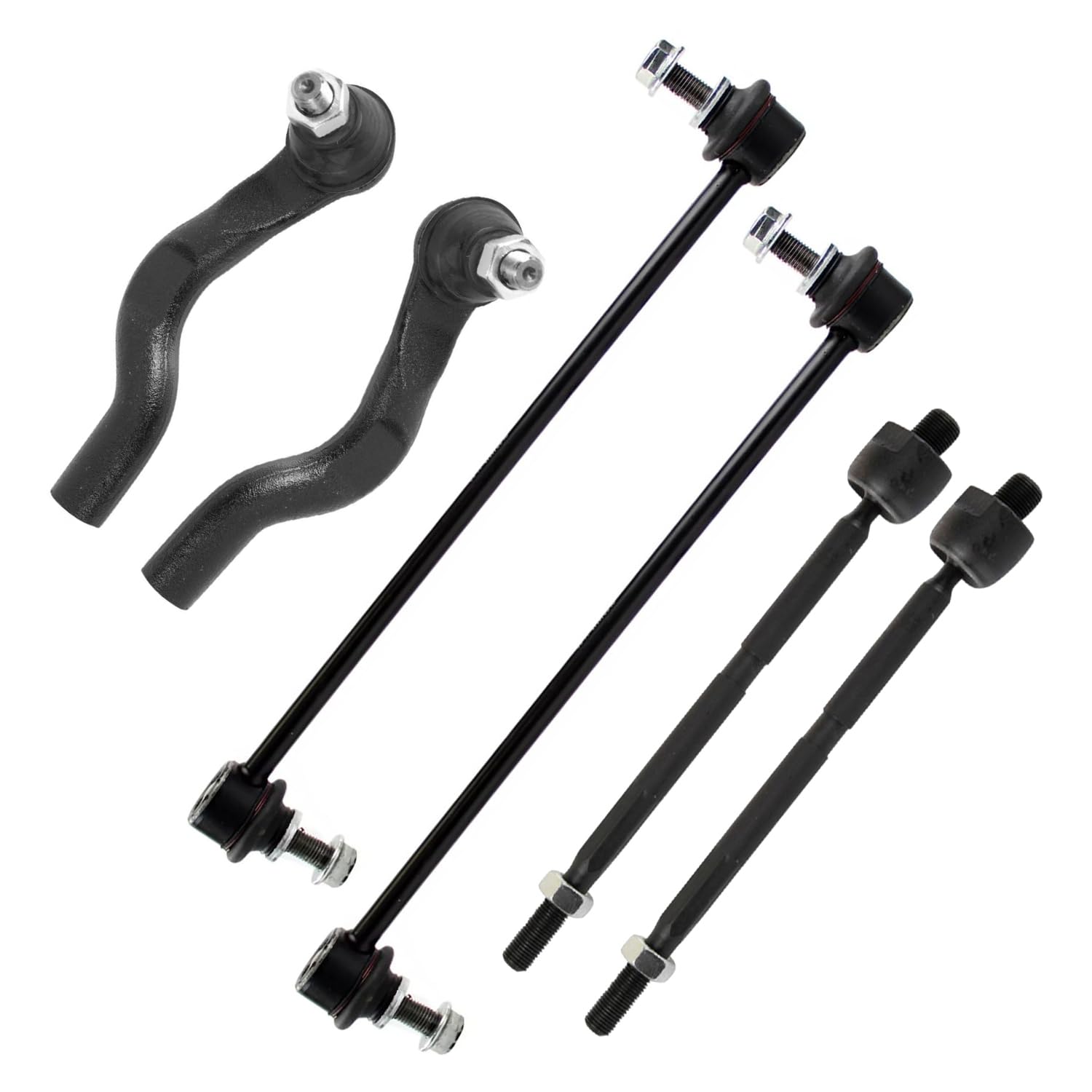6pc Front Inner Outer Tie Rods Sway Bar Links Suspension Kit