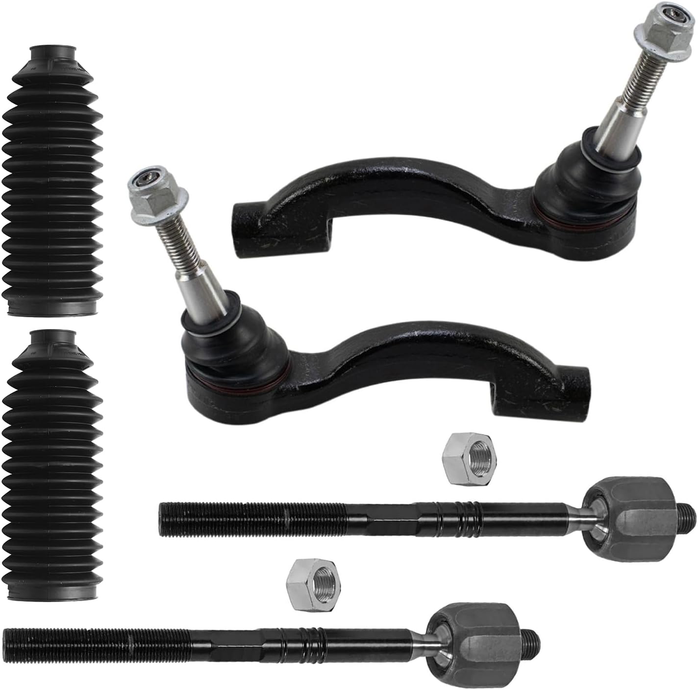 6pc Front Inner Outer Tie Rods Suspension Kit