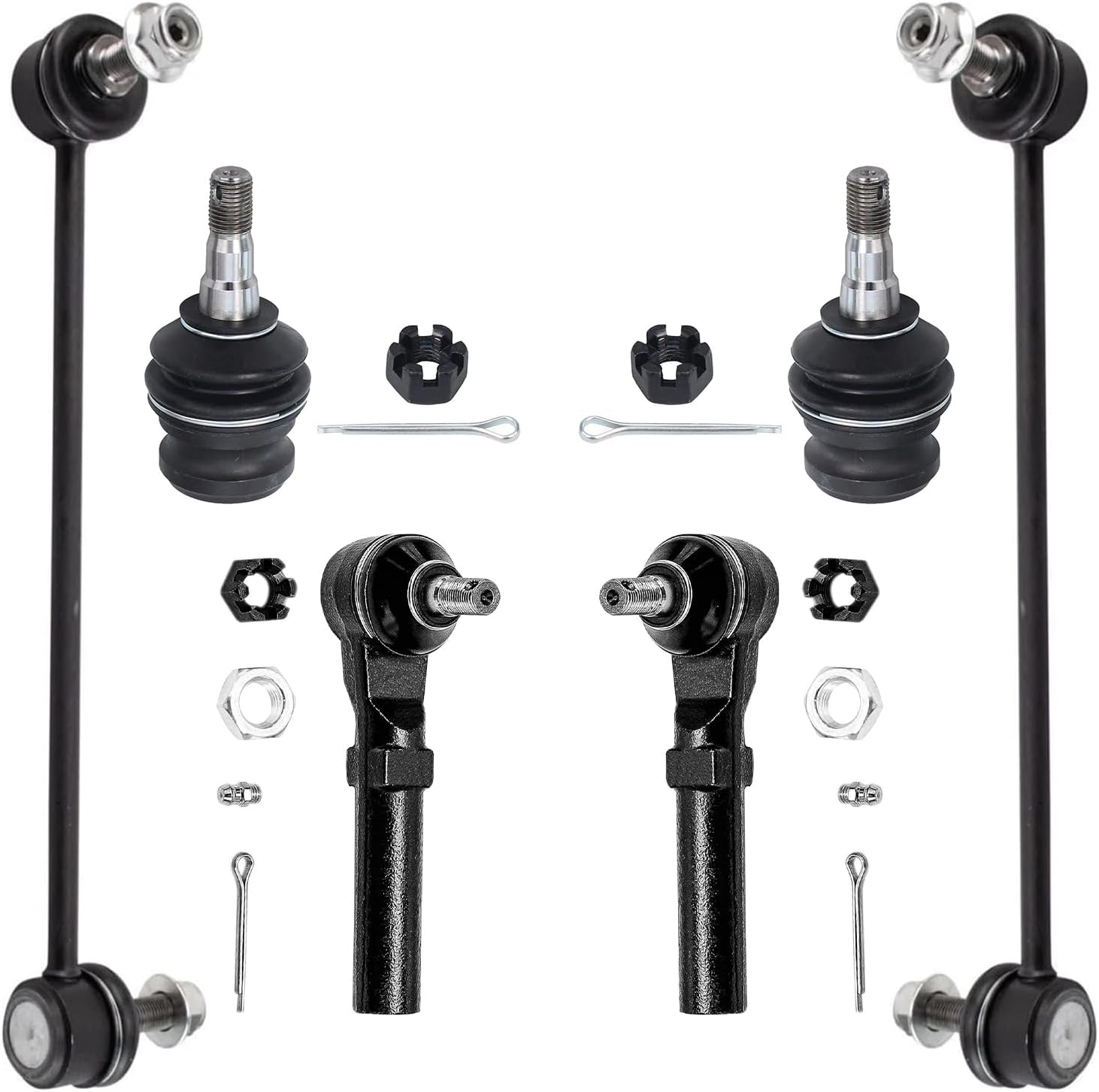 6pc Front Sway Bar Links Outer Tie Rods Lower Ball Joints Suspension Kit