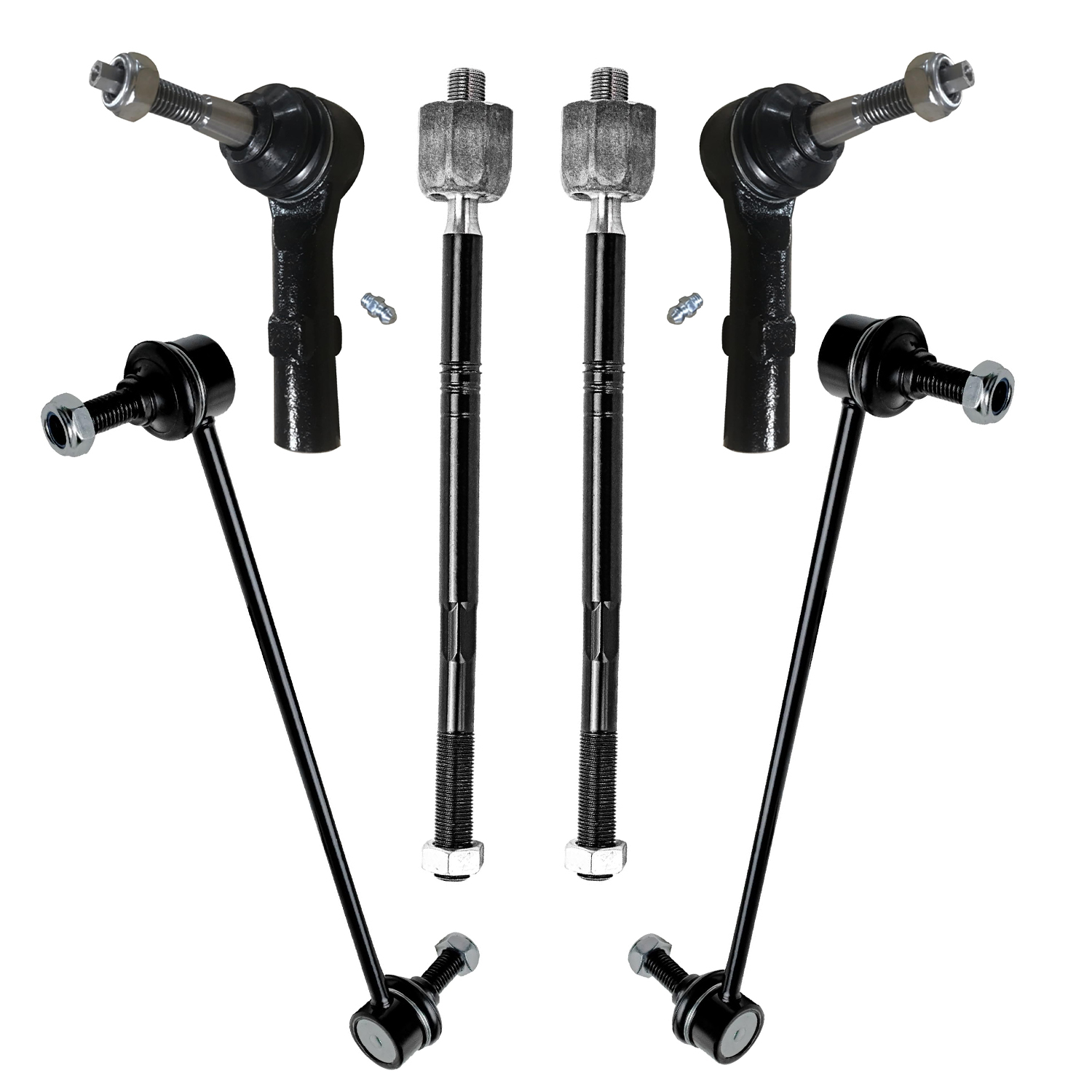 6pc Front Tie Rods Sway Bar Links Suspension Kit