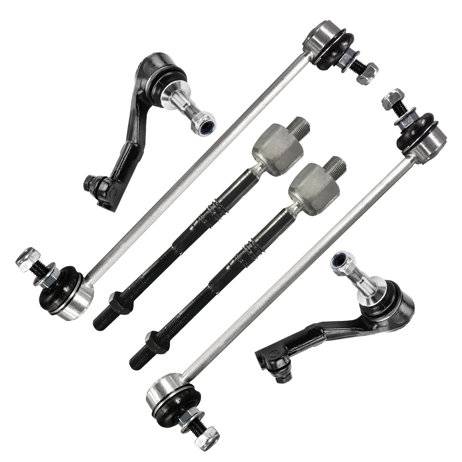 6pc Front Inner Outer Tie Rods Sway Bar Links Suspension Kit