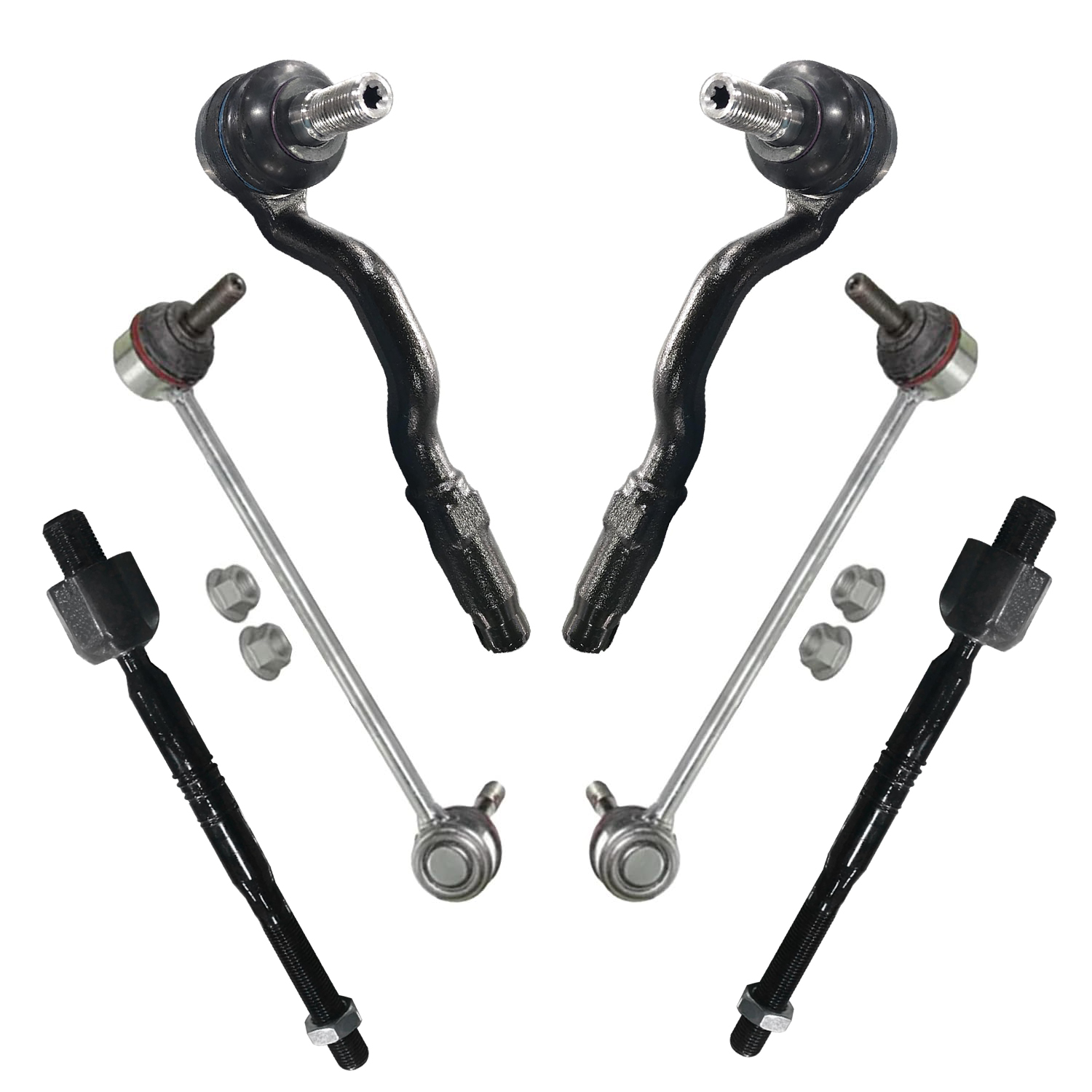 6pc Front Inner Outer Tie Rods Sway Bar Links Suspension Kit