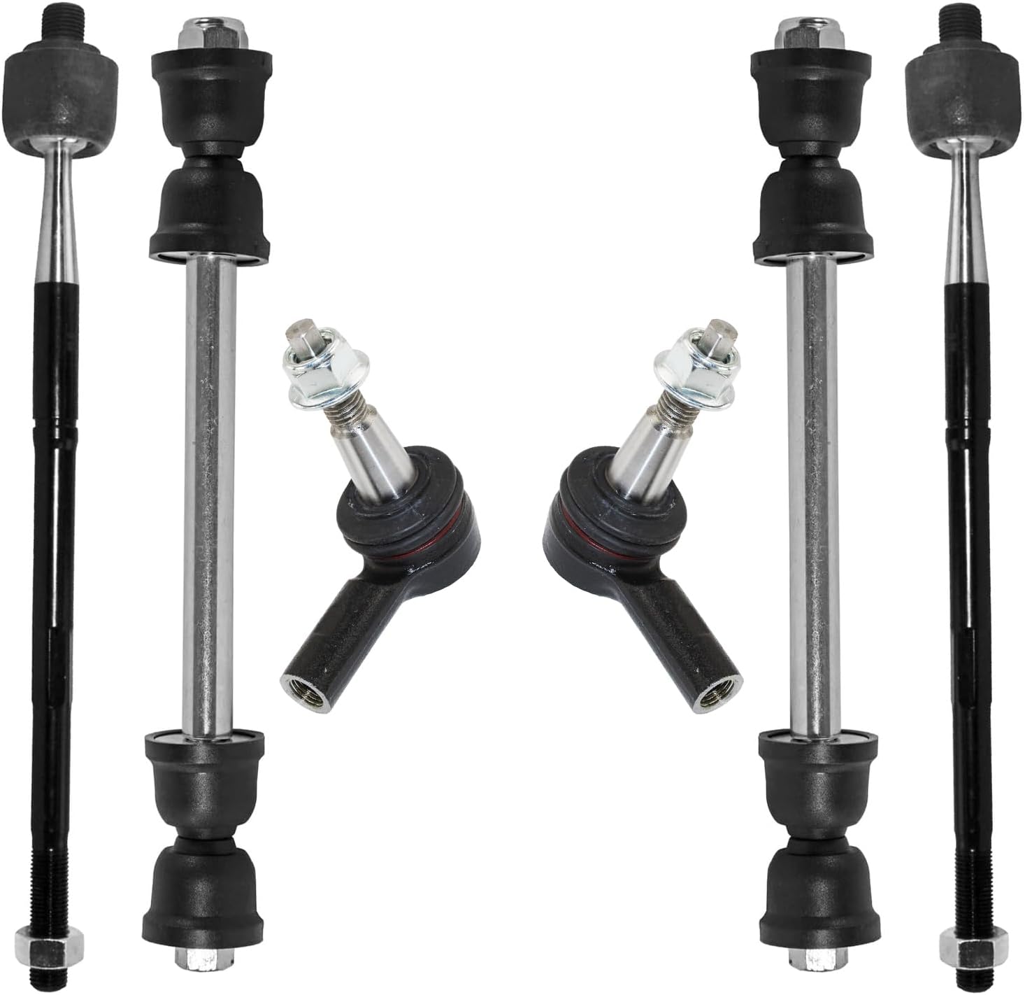 6pc Front Inner Outer Tie Rods Sway Bar Links Suspension Kit