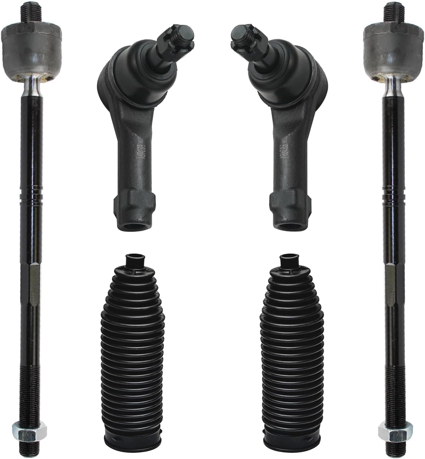 6pc Front Inner Outer Tie Rods Suspension Kit