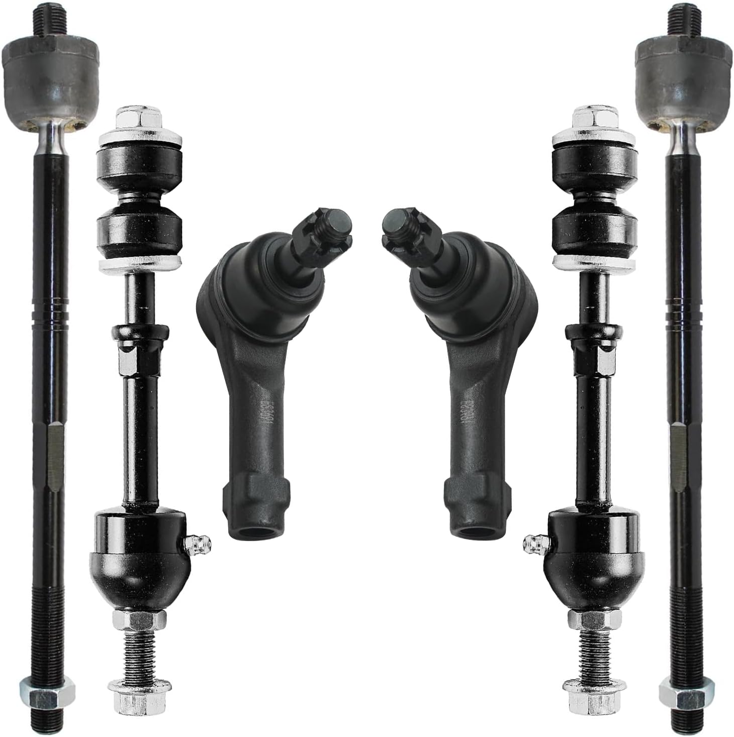 6pc Front Inner Outer Tie Rods Sway Bar Links Suspension Kit