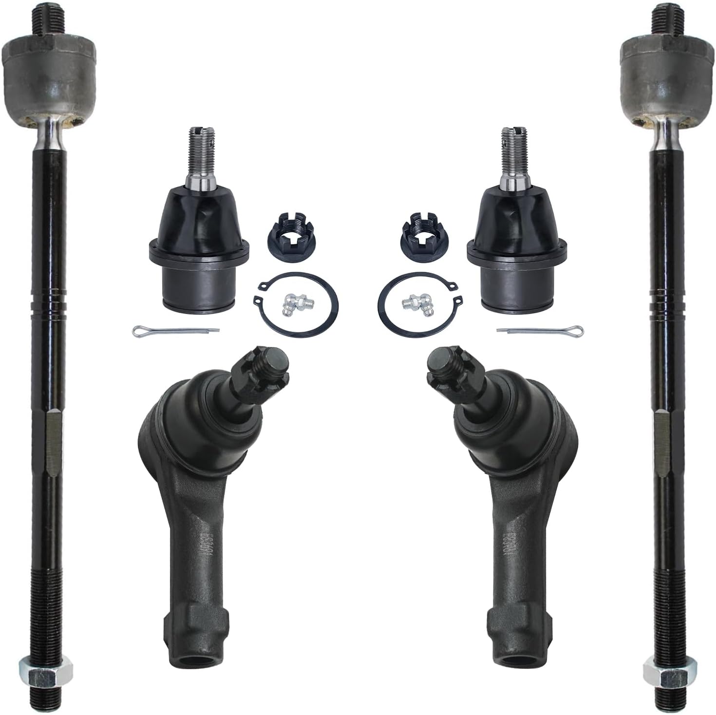 6pc Front Inner Outer Tie Rods Lower Ball Joints Suspension Kit